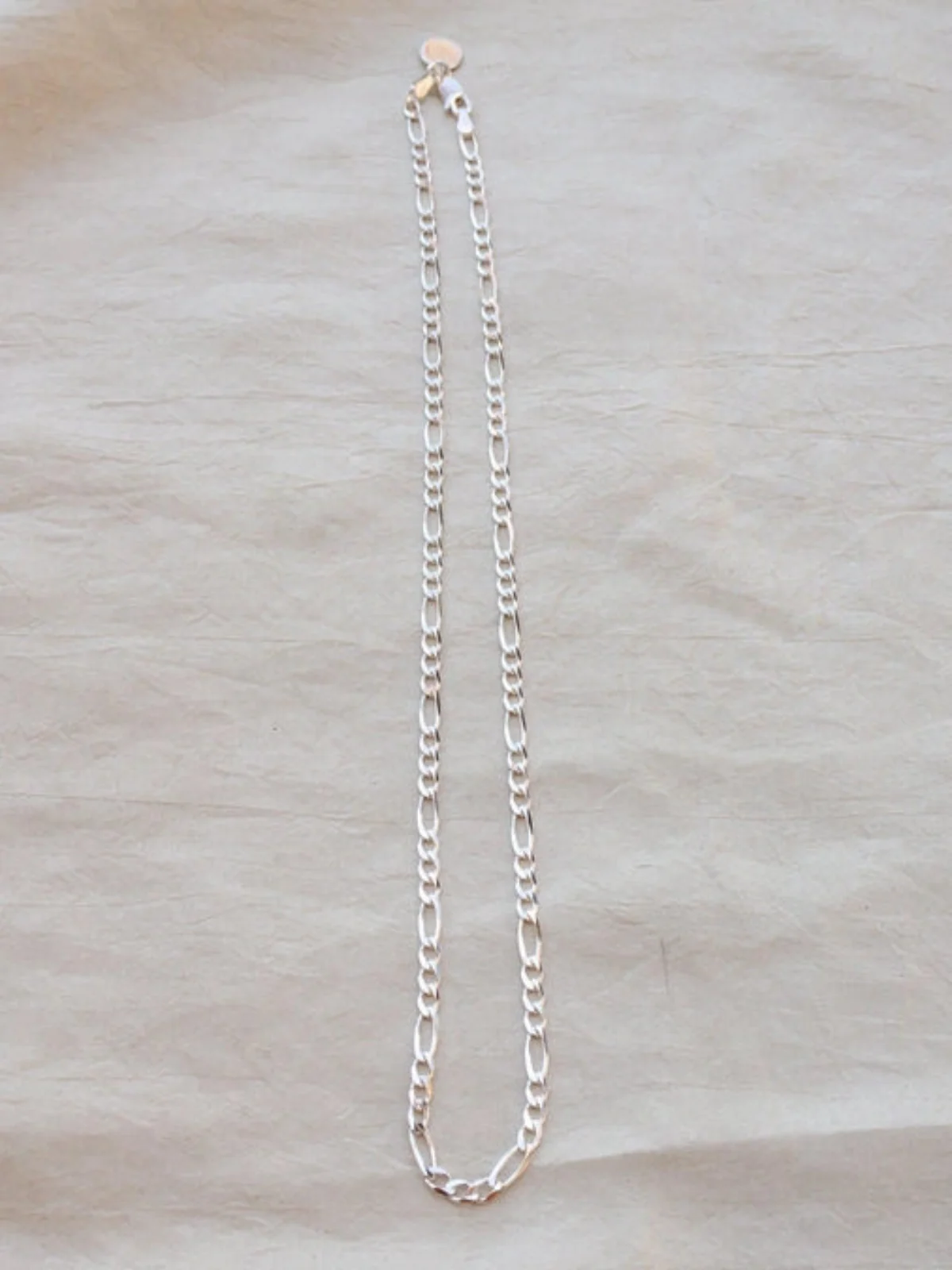 16" Thin Figaro Chain Necklace - Silver - Image 2