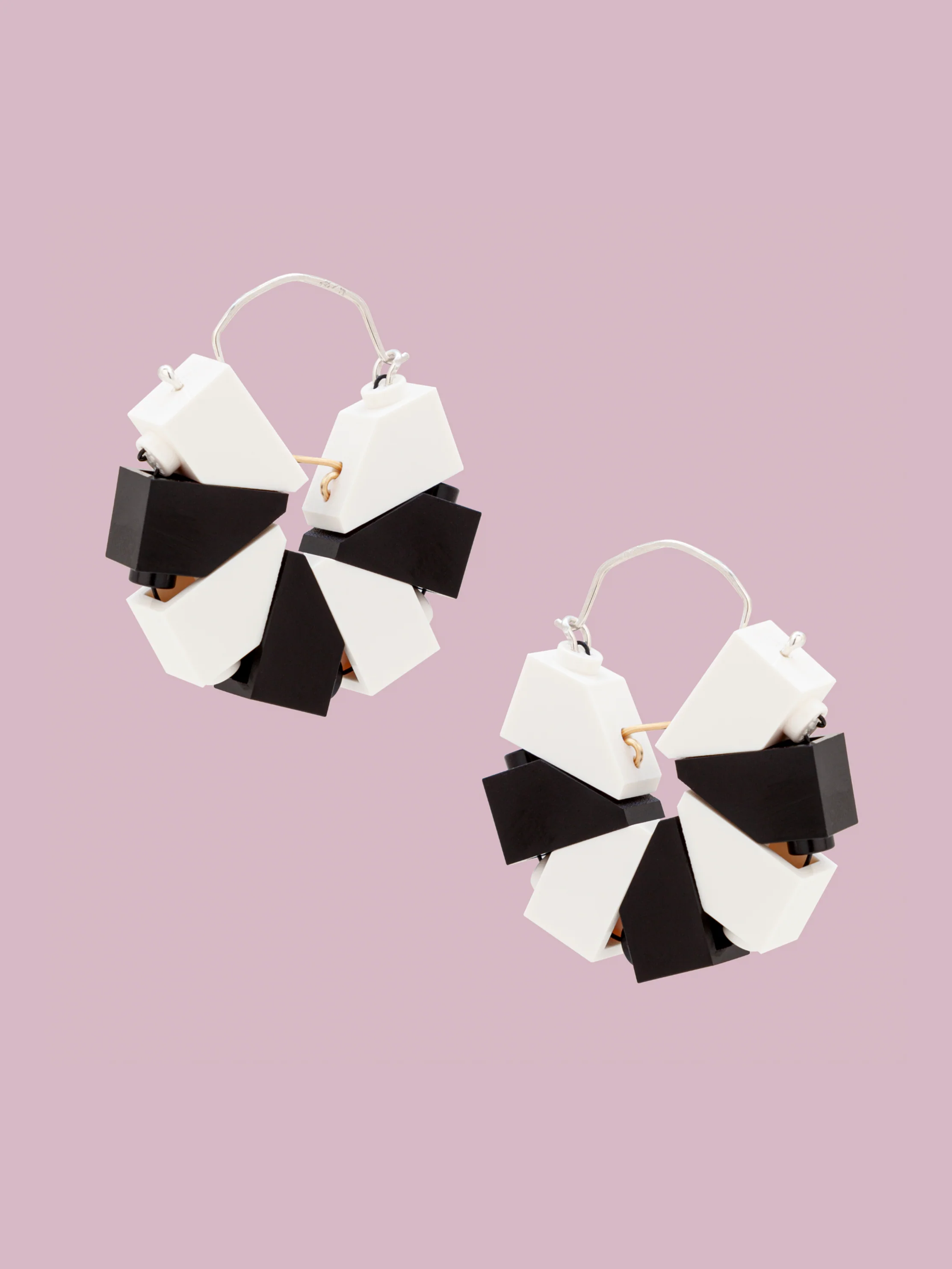 Black and White Mini Hoops - Image 2