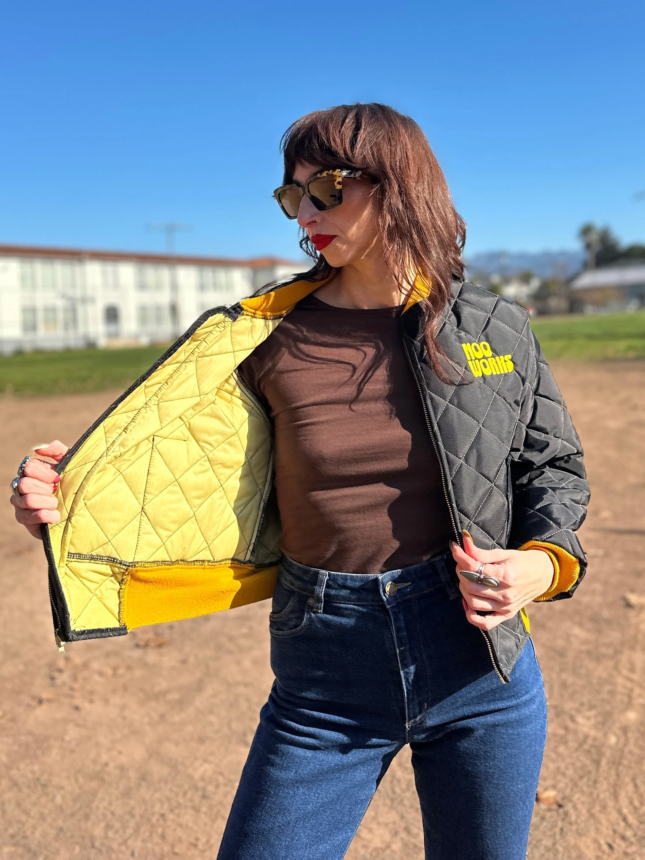 Bomber Jacket Black/Yellow - Image 2