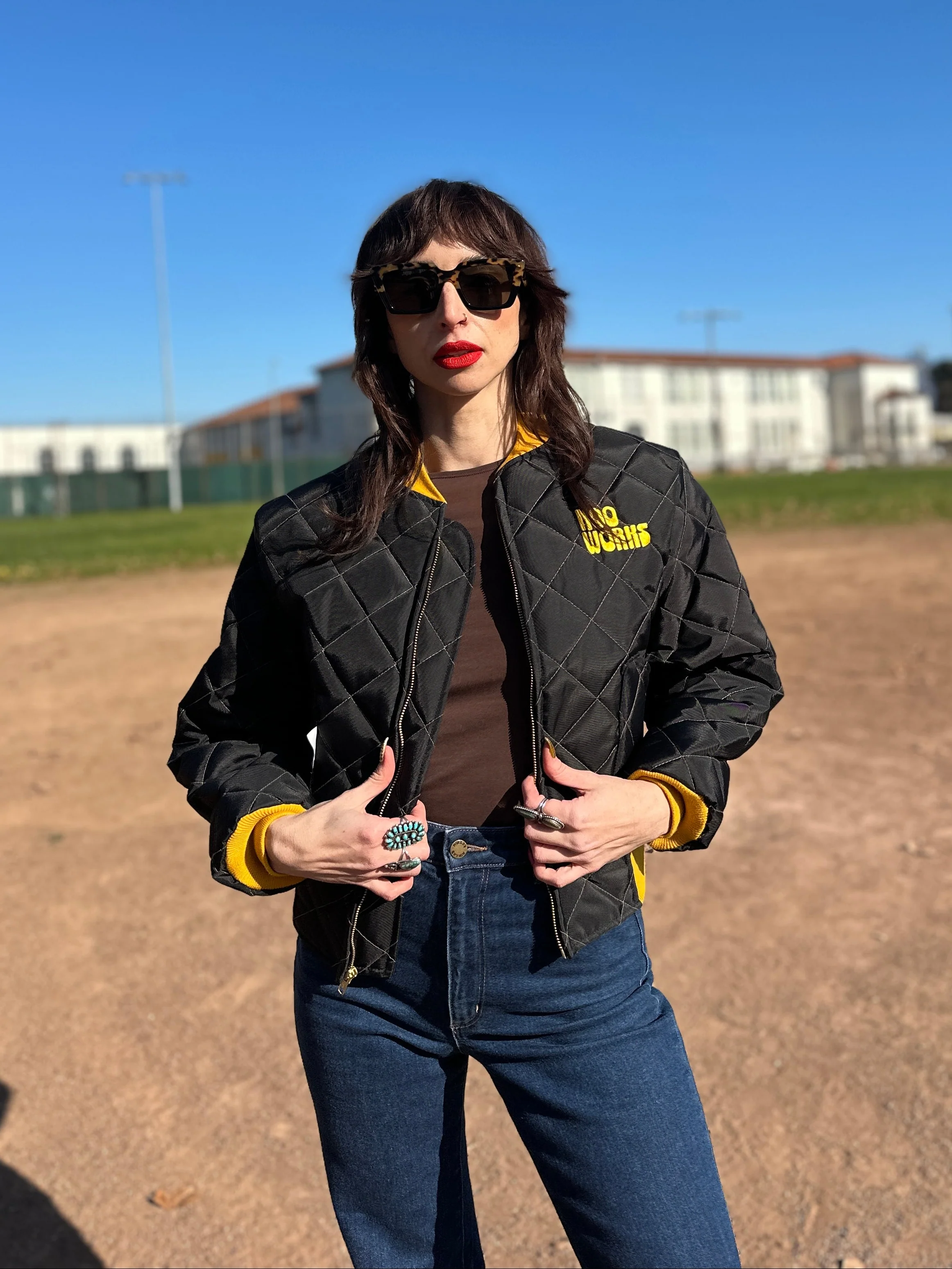 Bomber Jacket Black/Yellow - Image 4