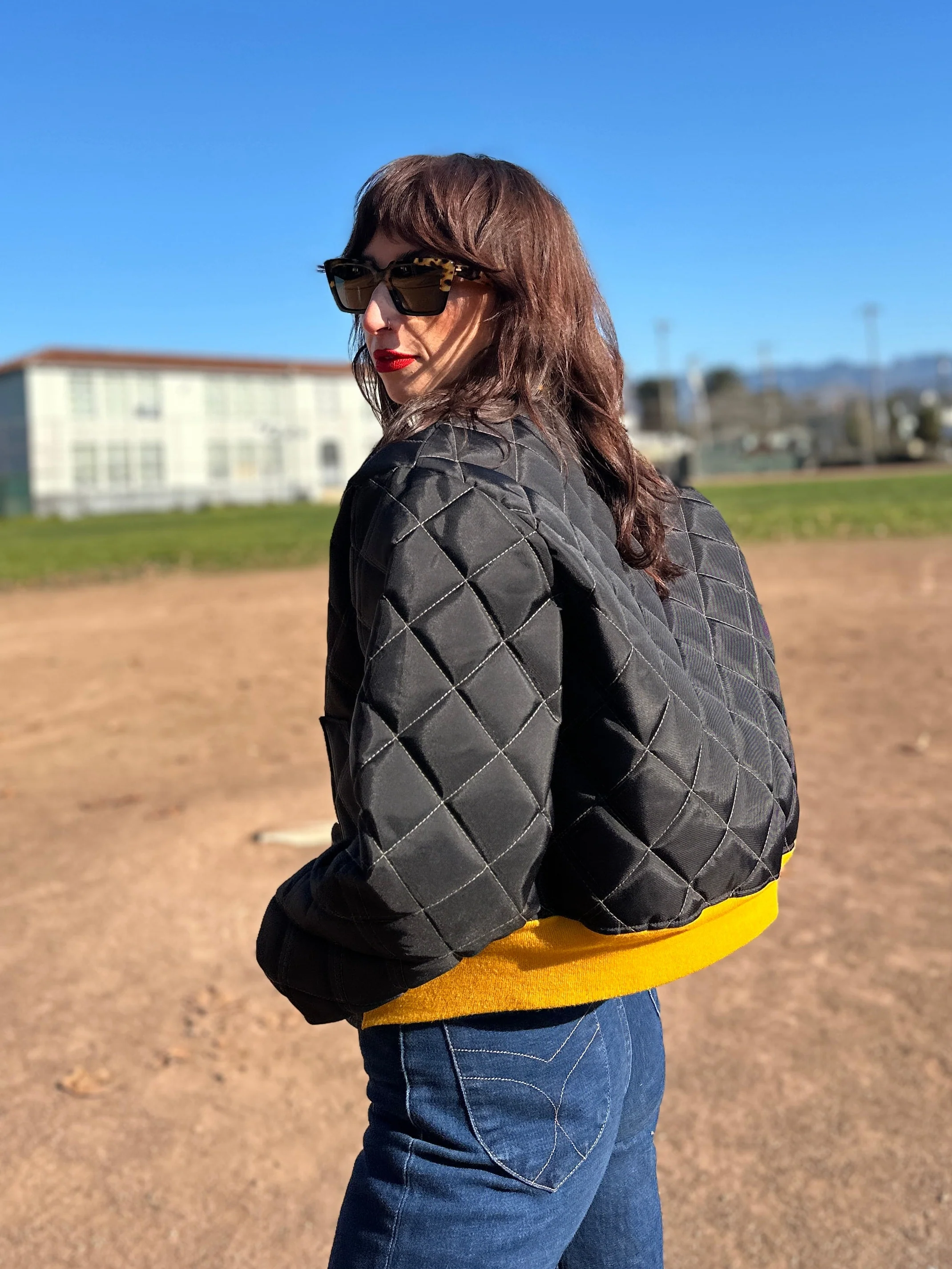 Bomber Jacket Black/Yellow - Image 5