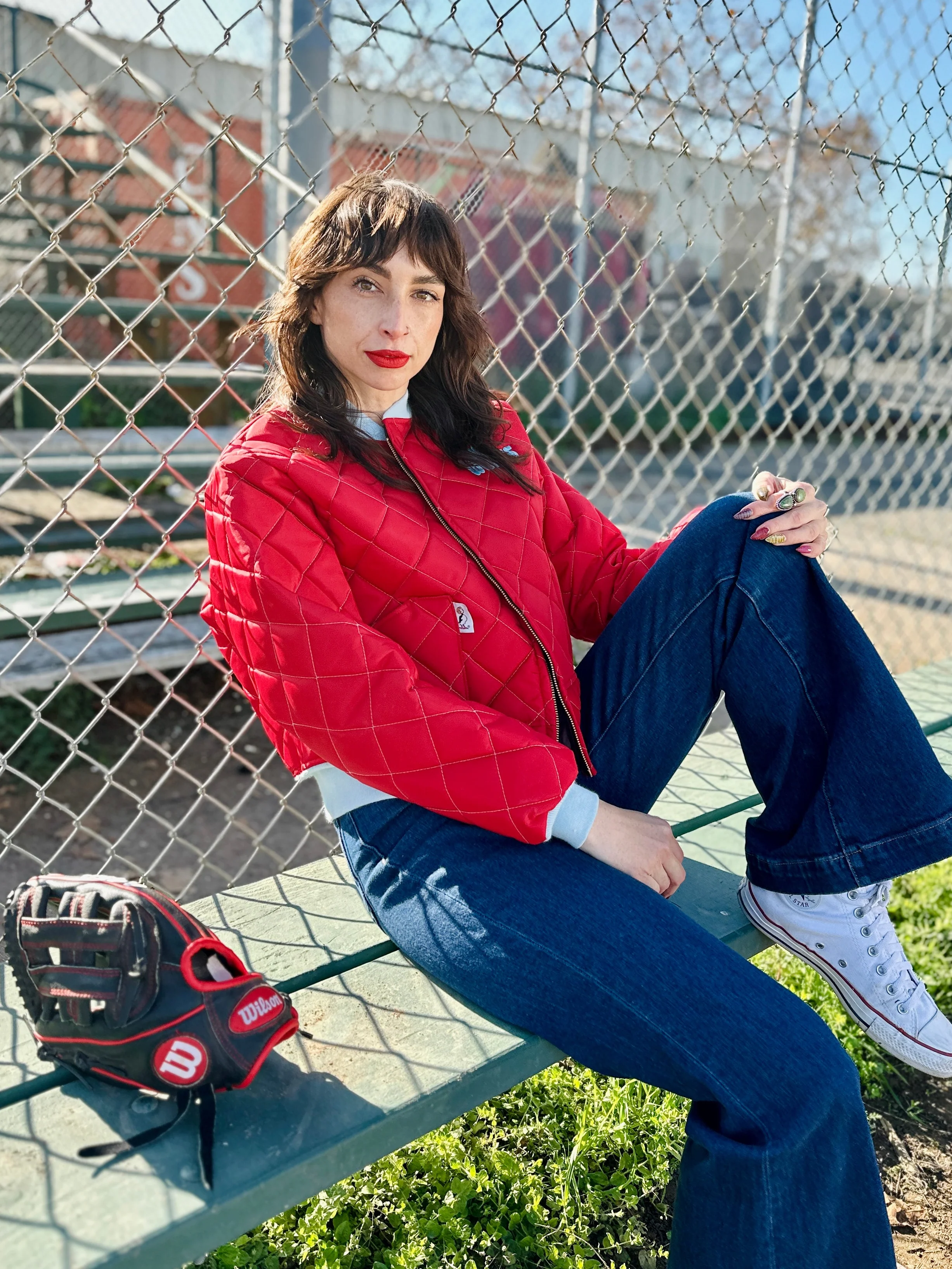 Bomber Jacket Blue/Red - Image 2