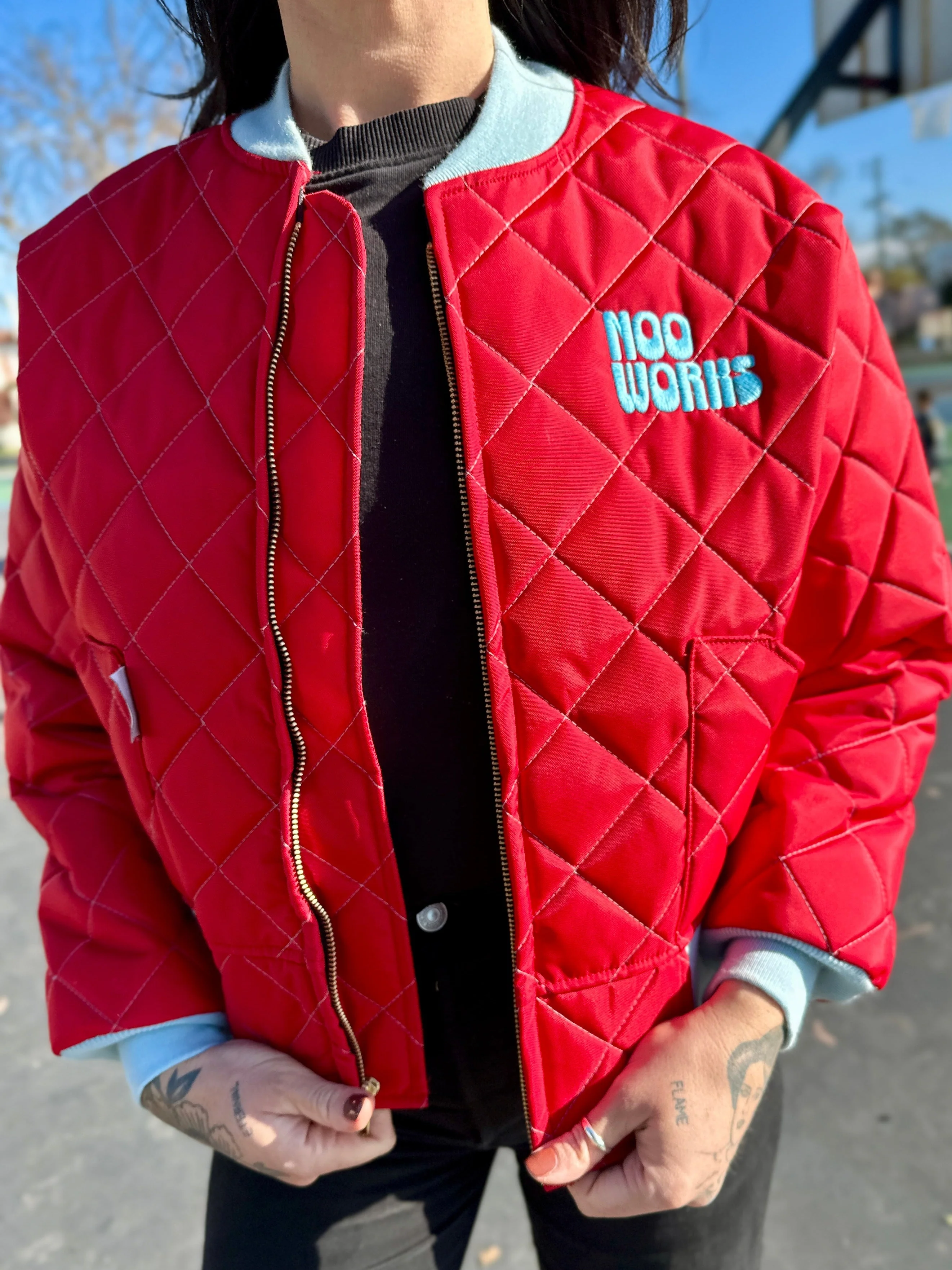 Bomber Jacket Blue/Red - Image 3