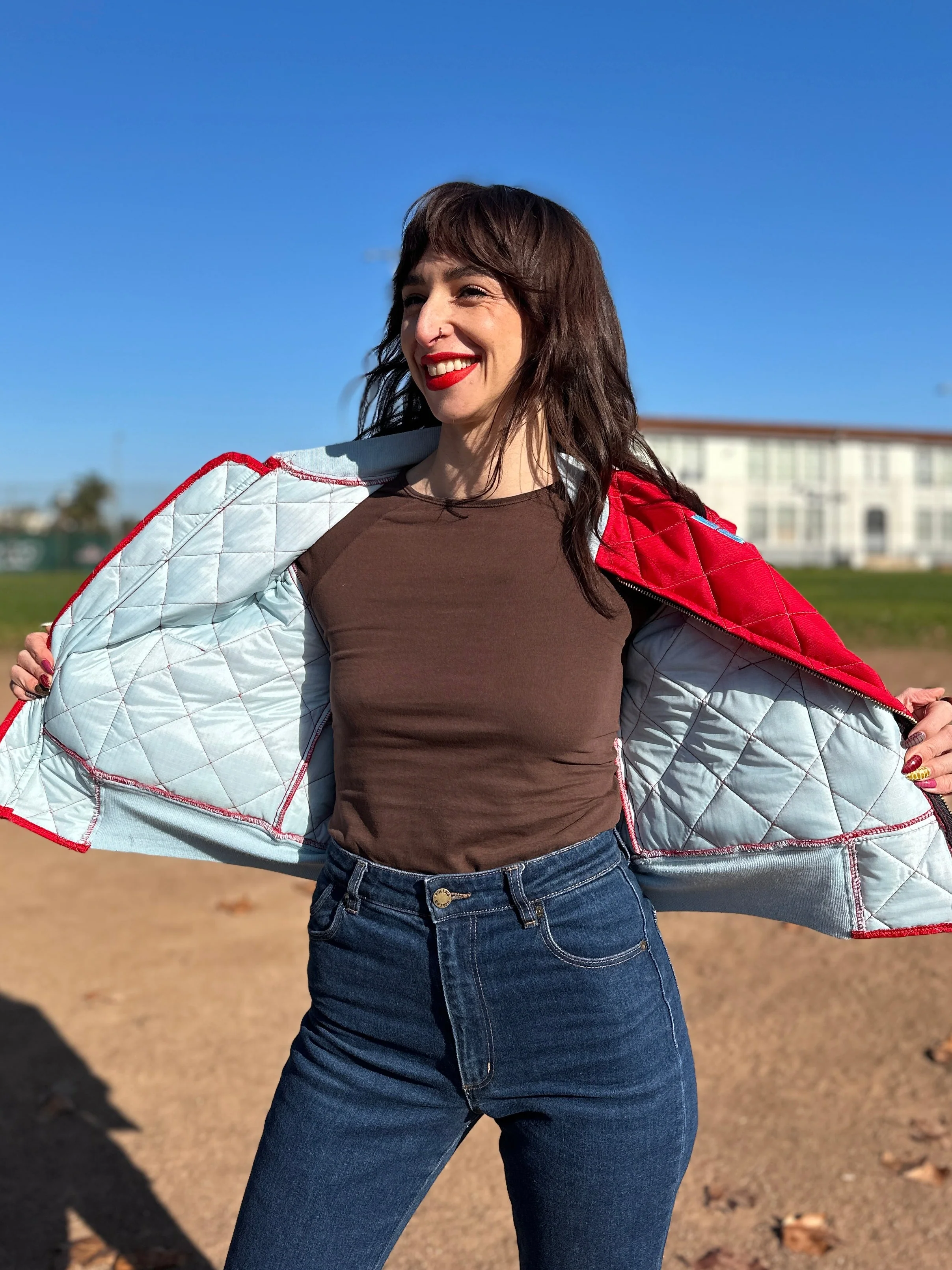 Bomber Jacket Blue/Red - Image 4