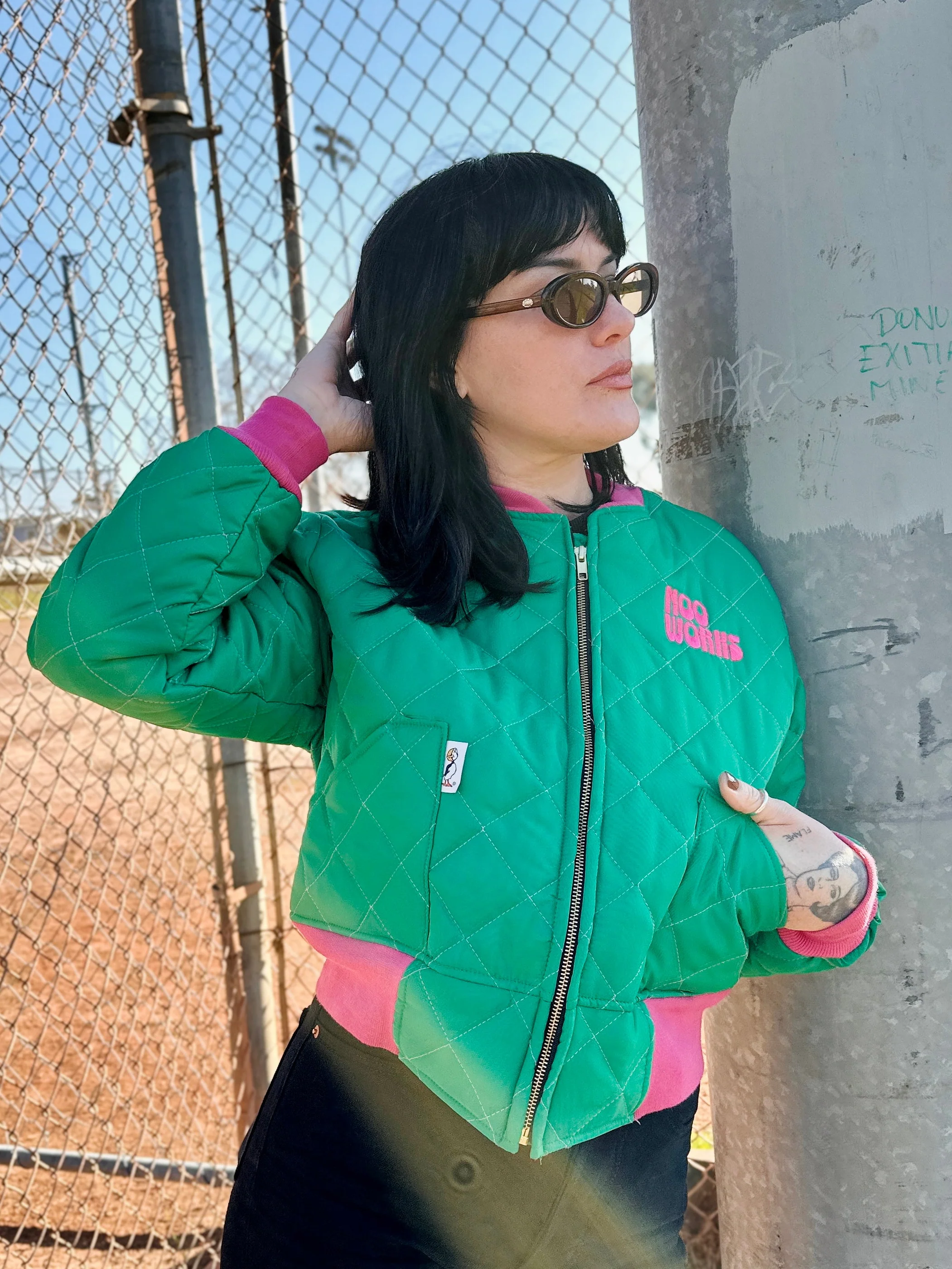Bomber Jacket Green/Pink - Image 5
