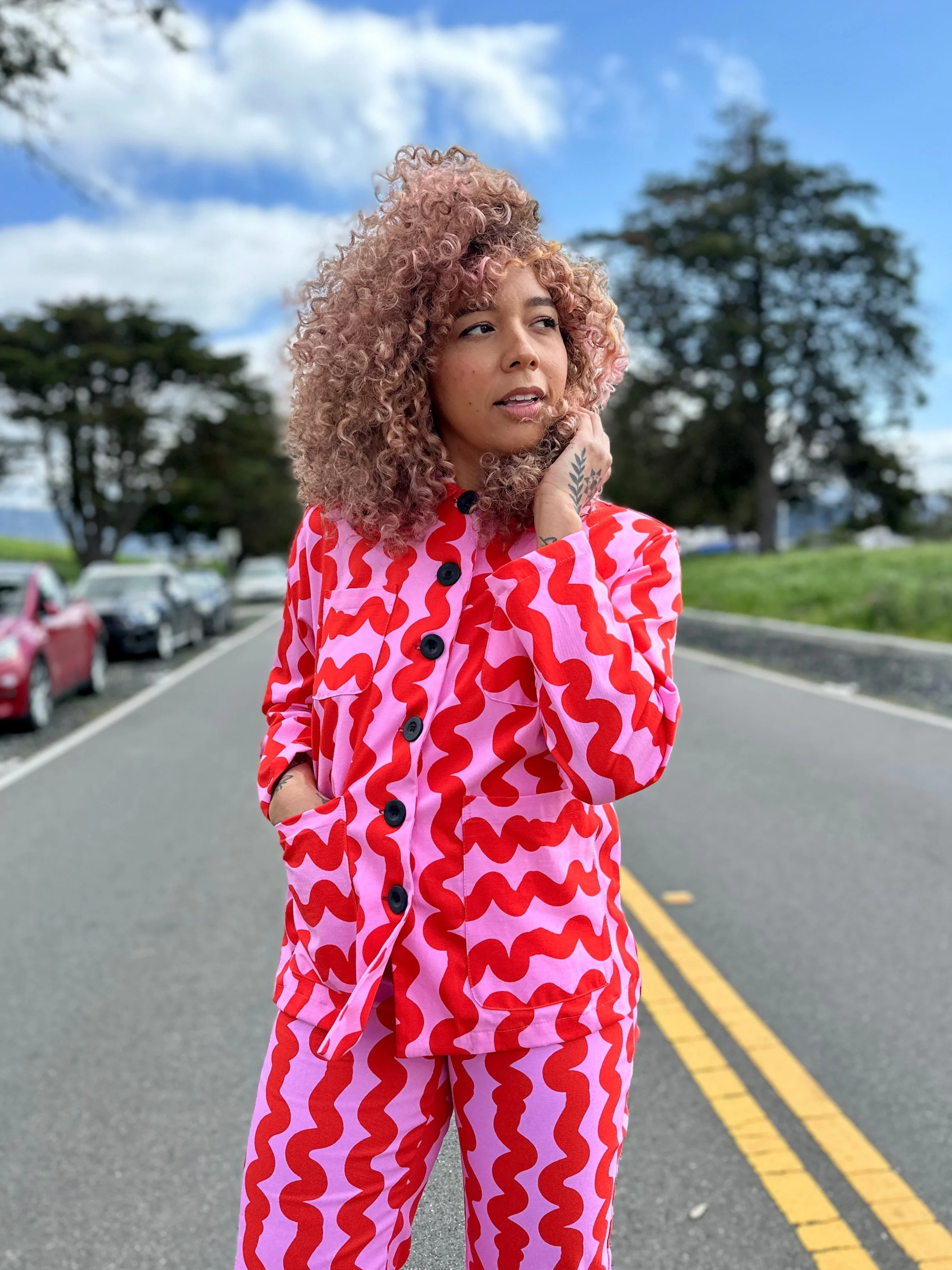 Chore Coat Pink Squiggle - Image 5