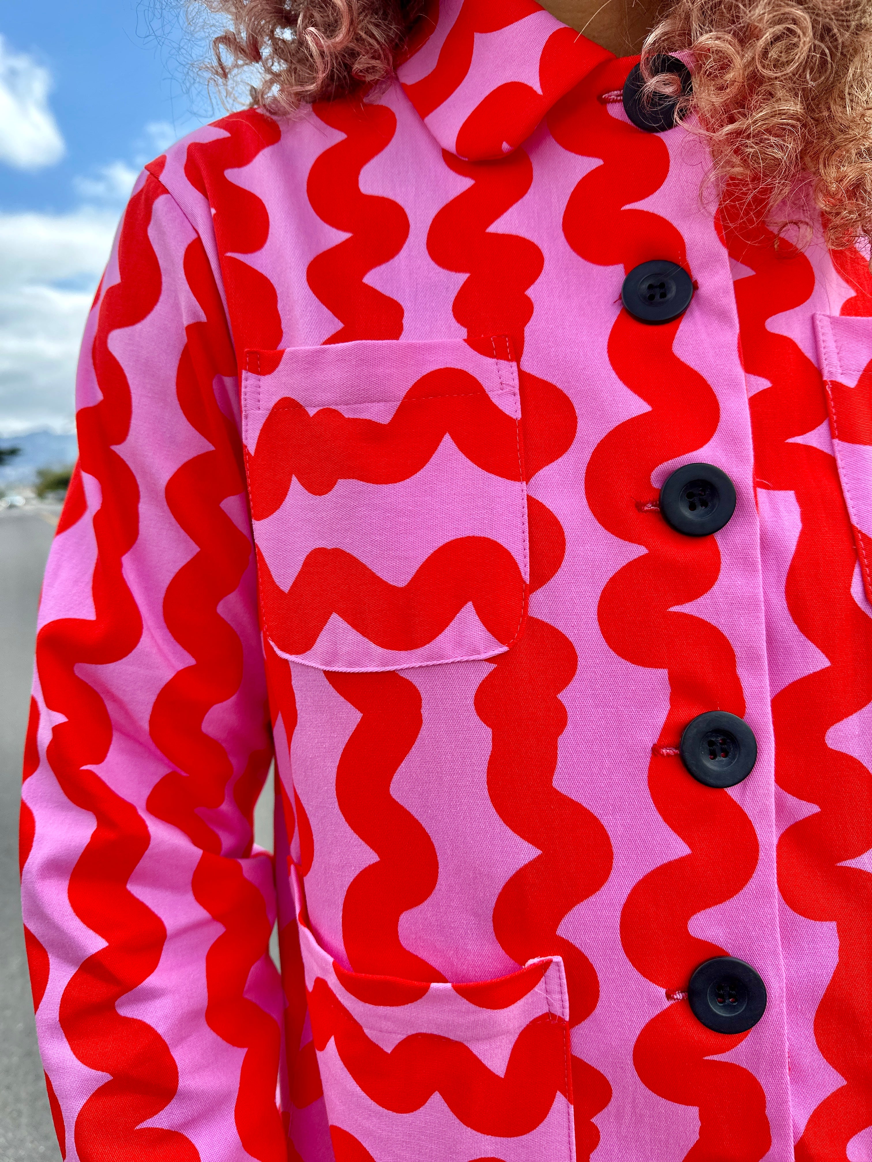 Chore Coat Pink Squiggle - Image 6