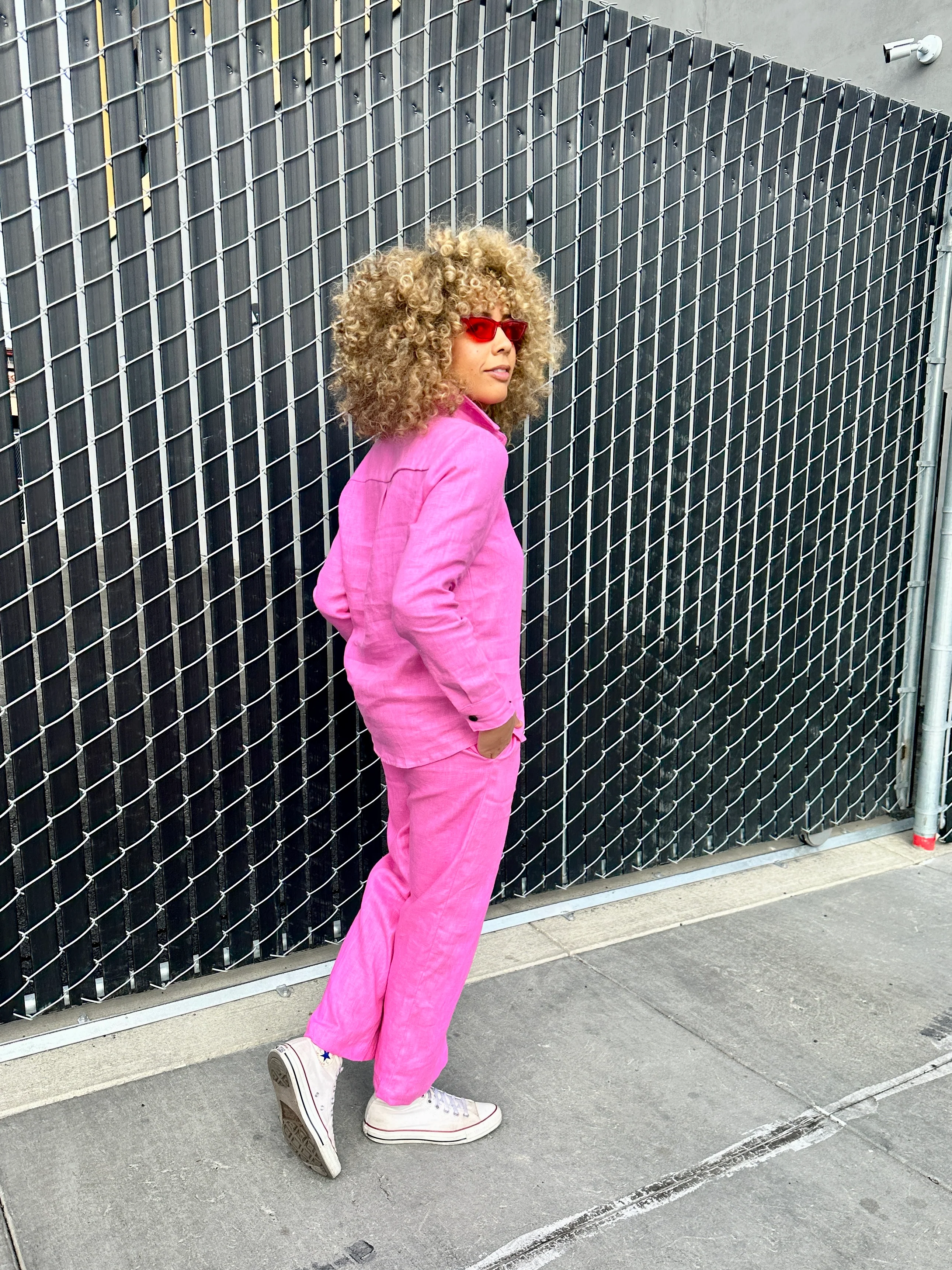Classic Button Down Taffy Pink - Image 4
