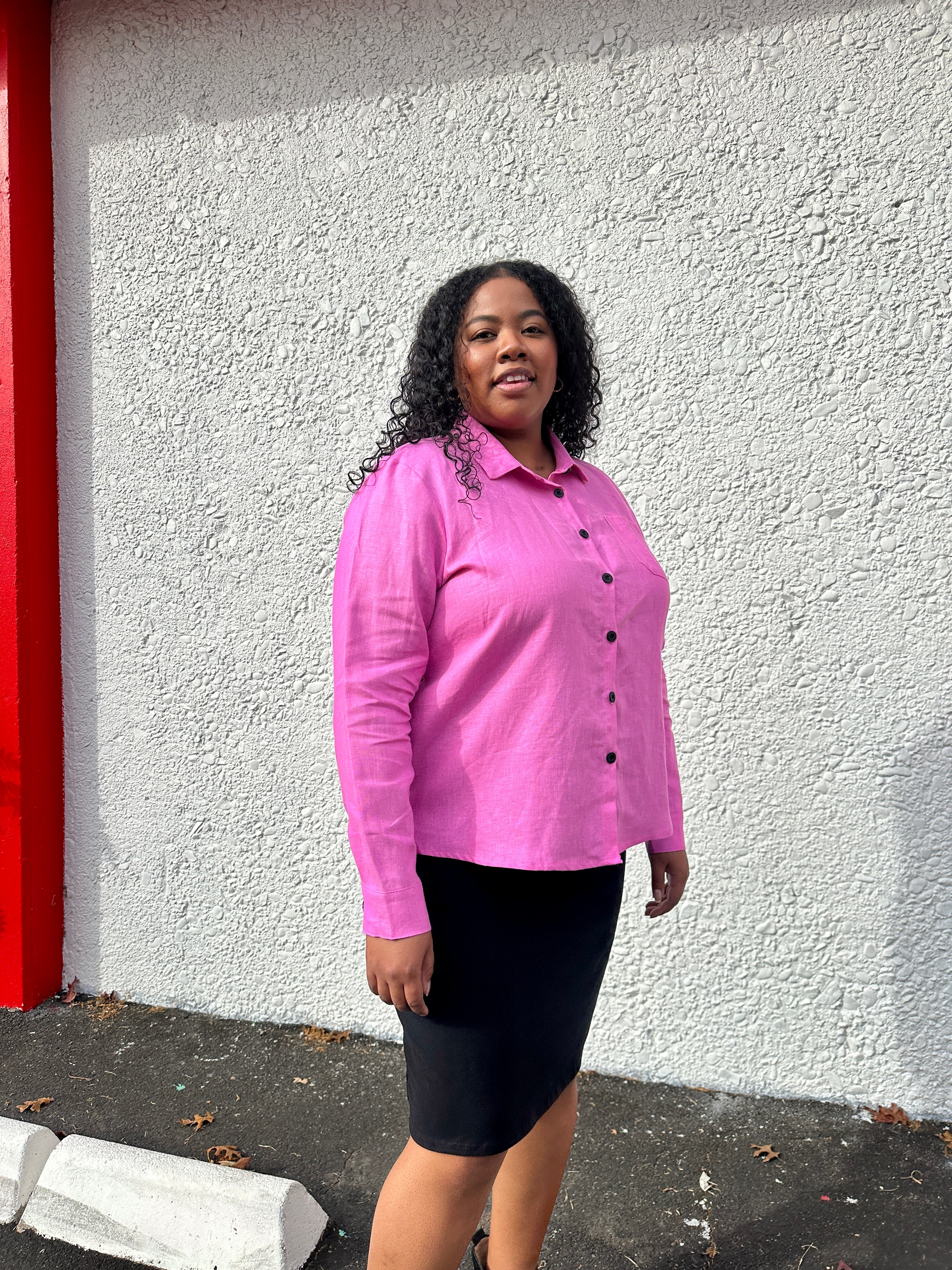 Classic Button Down Taffy Pink - Image 9