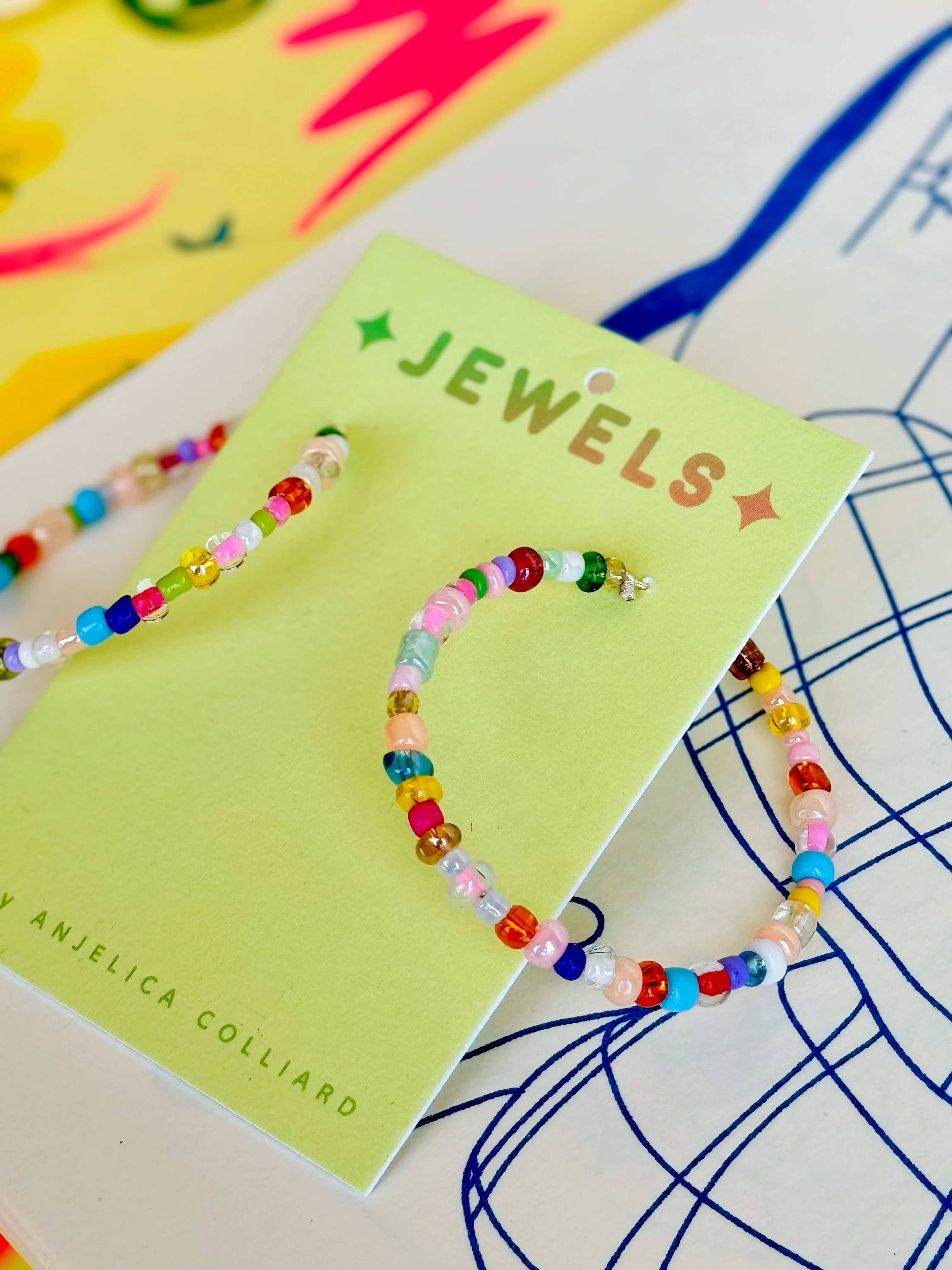 Jellicore Collage Beaded Hoop Earrings - Image 2