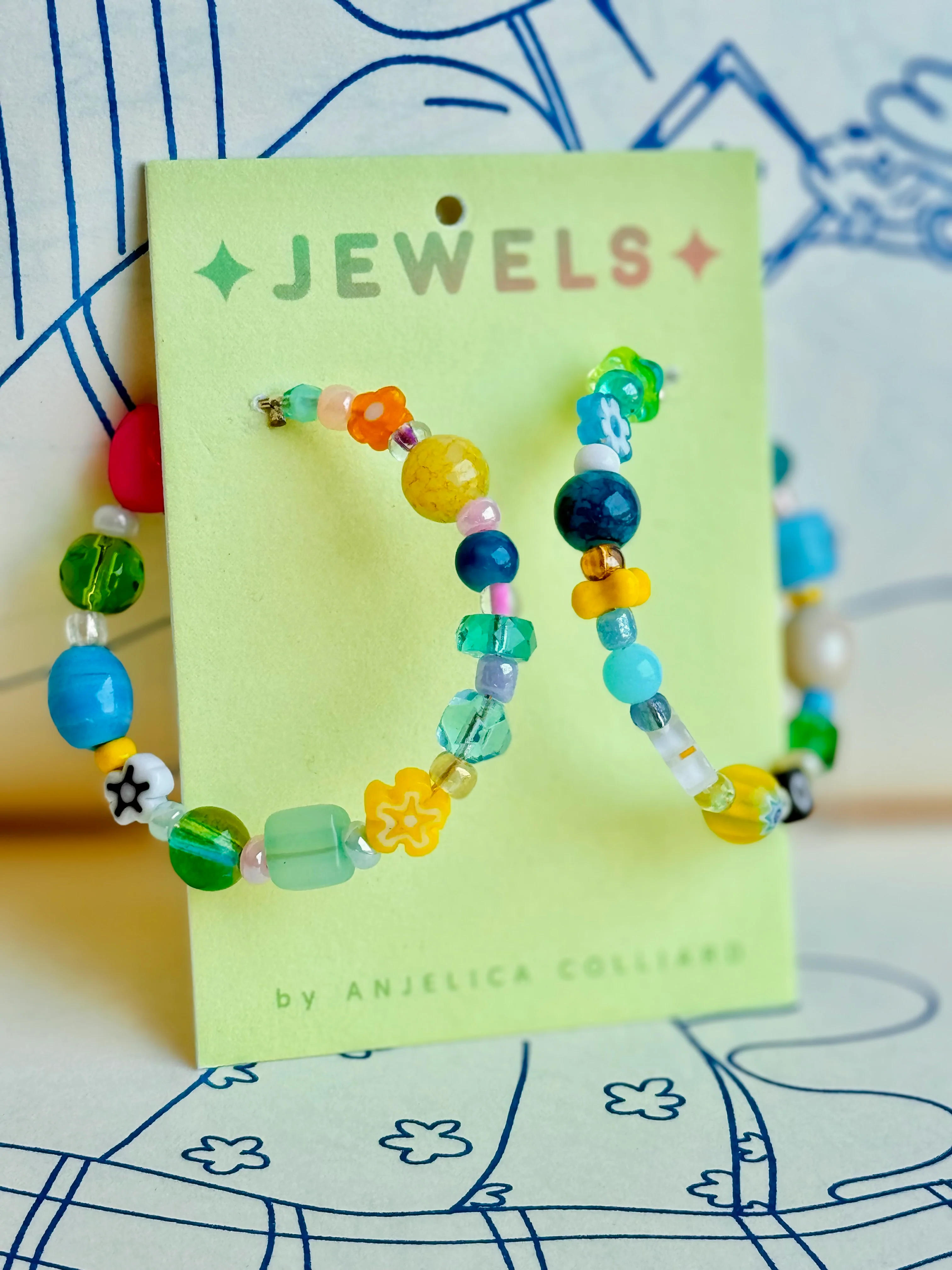 Jellicore Collage Beaded Hoop Earrings - Image 3
