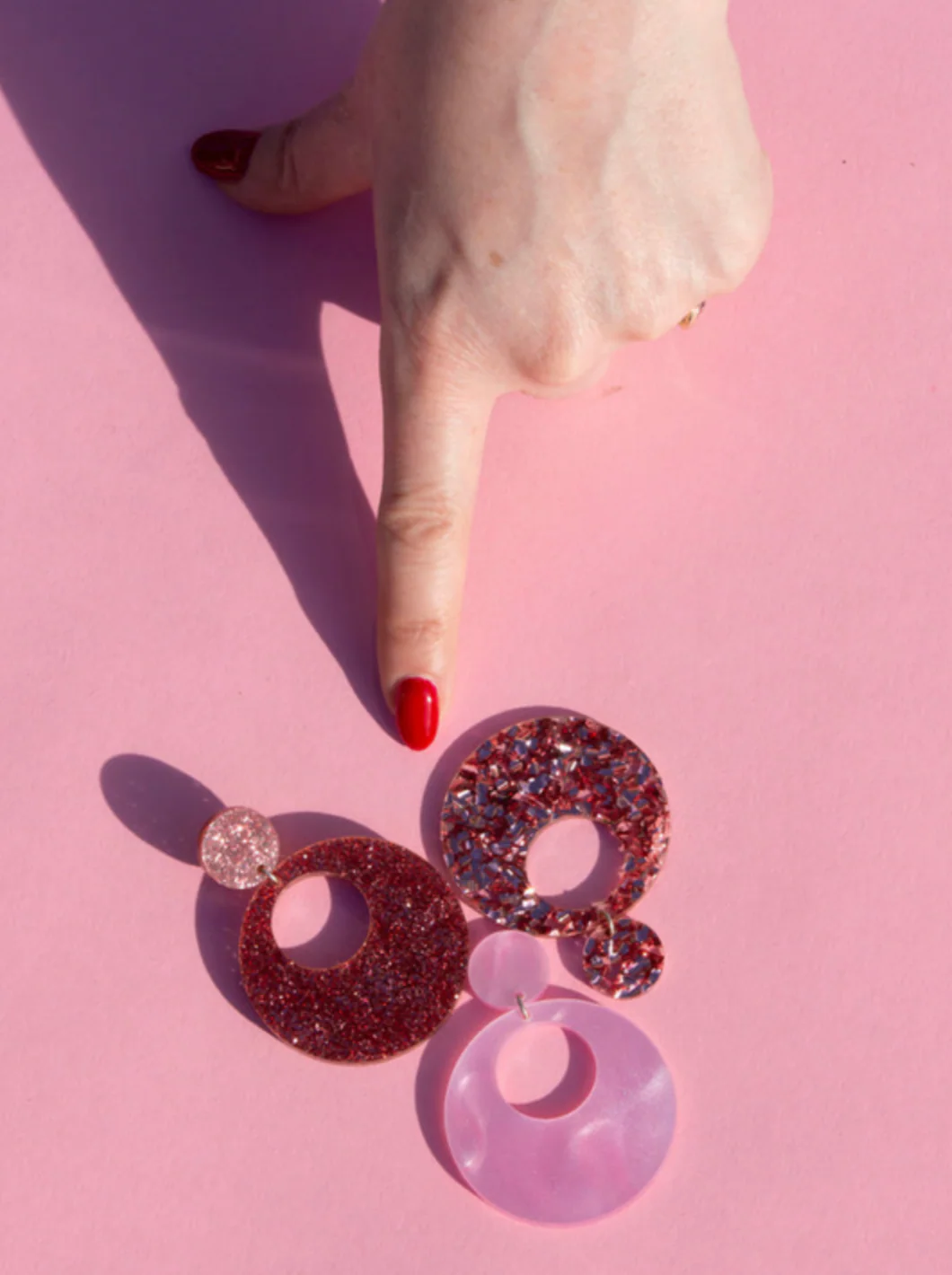 Eclipse Earrings - Chunky Pink - Image 3