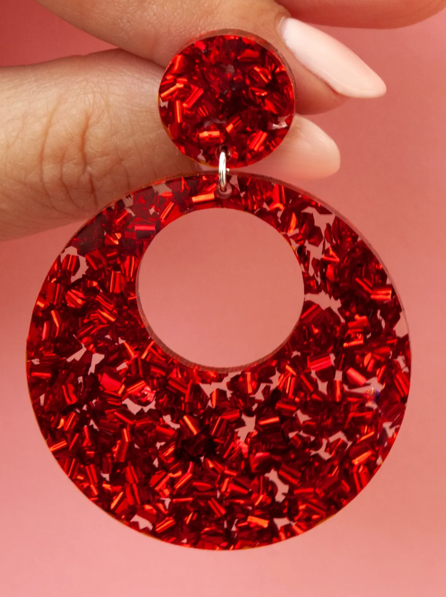 Eclipse Earrings - Chunky Red - Image 3