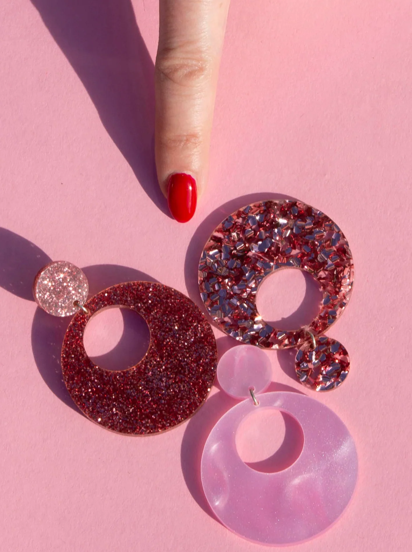Eclipse Earrings - Chunky Red - Image 4