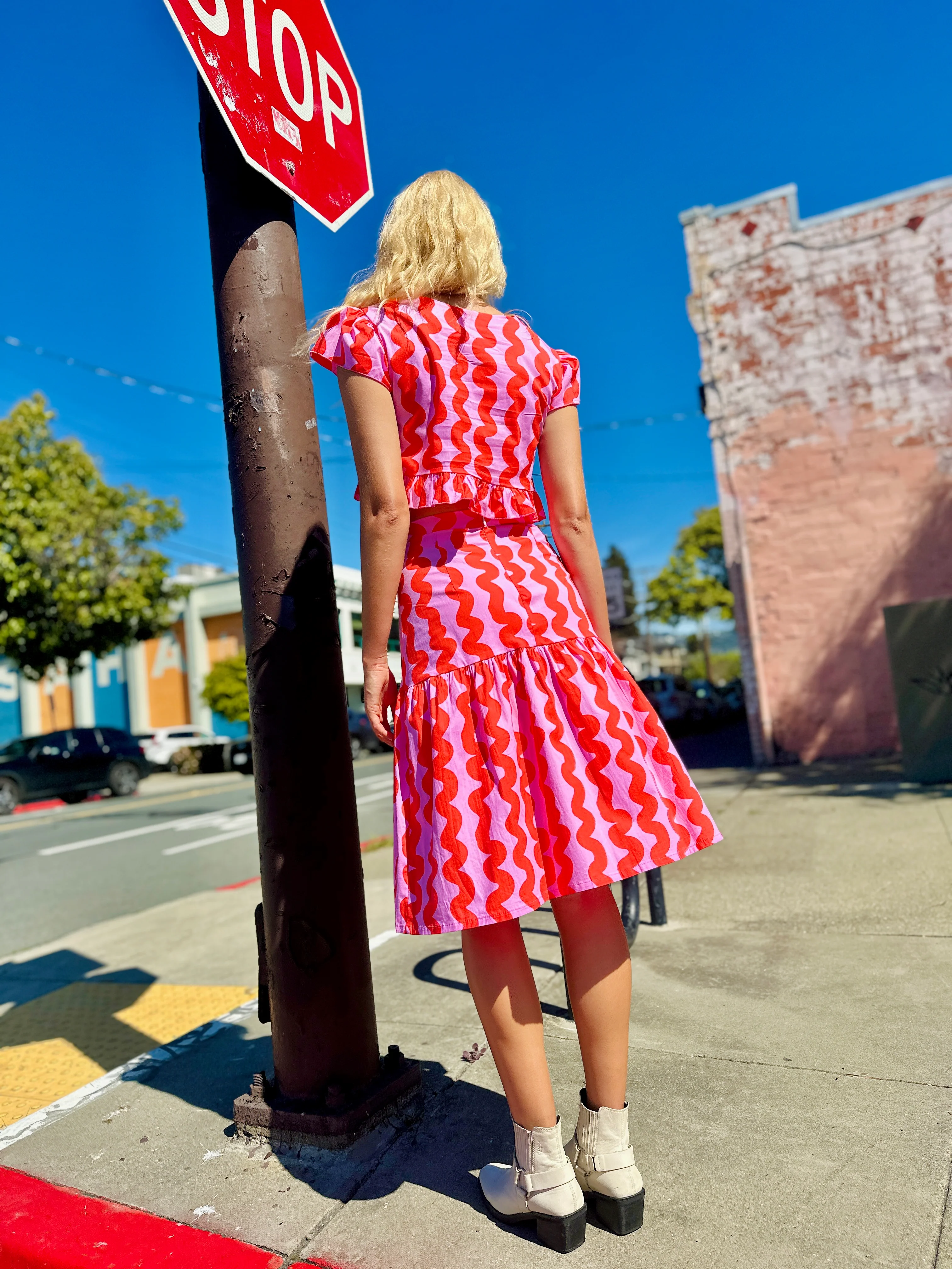 Gail Skirt Pink Squiggle - Image 2