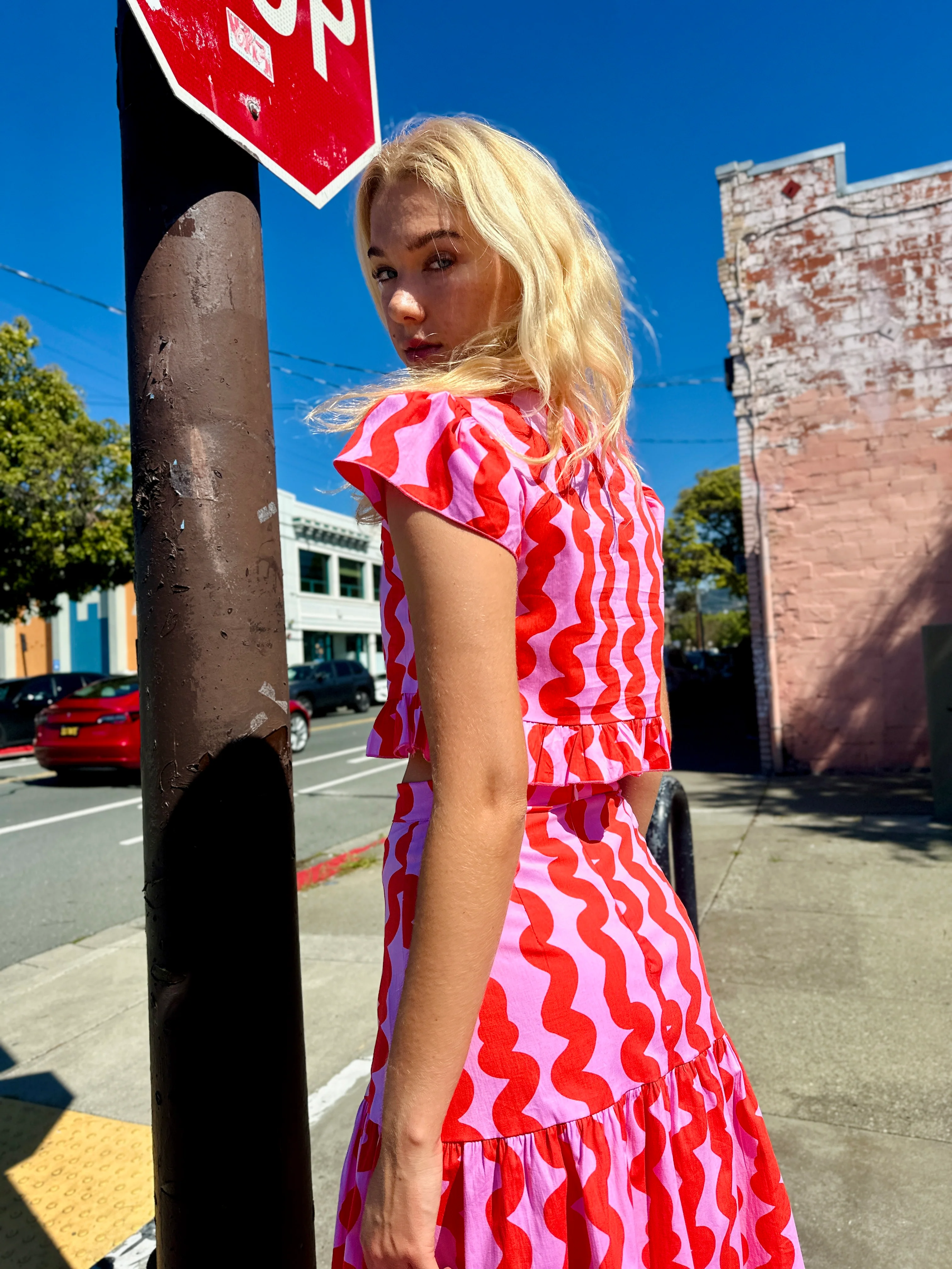 Gail Top Pink Squiggle - Image 3