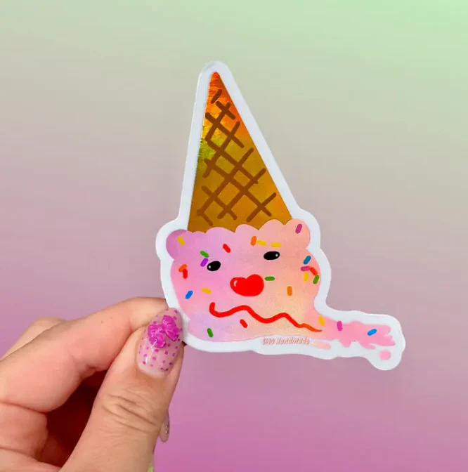 Melting Ice Cream Cone Sticker
