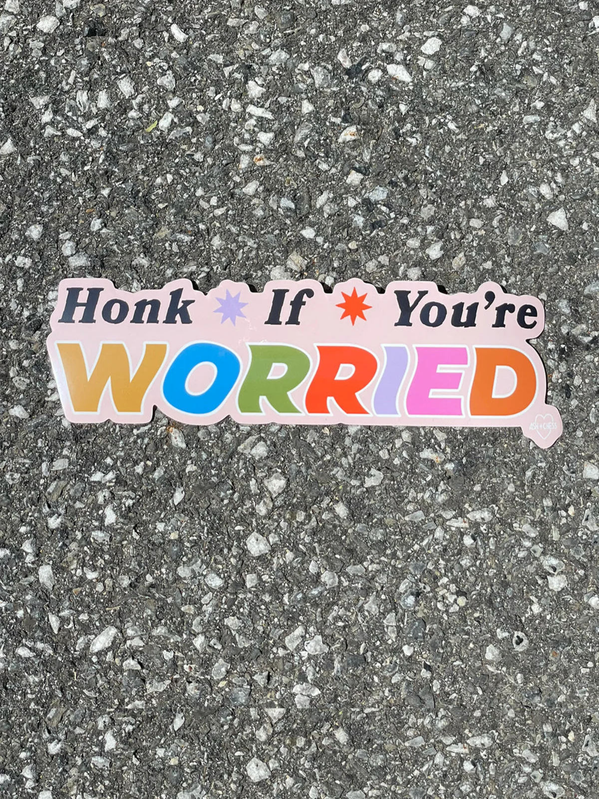 Honk If You're Worried Bumper Sticker - Image 3