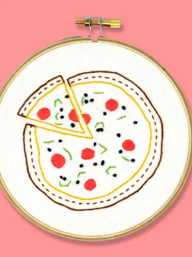 Jenny Lemons Pizza Party Embroidery Kit - Image 3