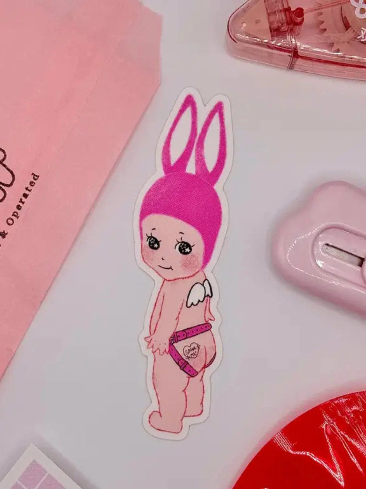 Kinky Pink Softie Angel Sticker - Image 2
