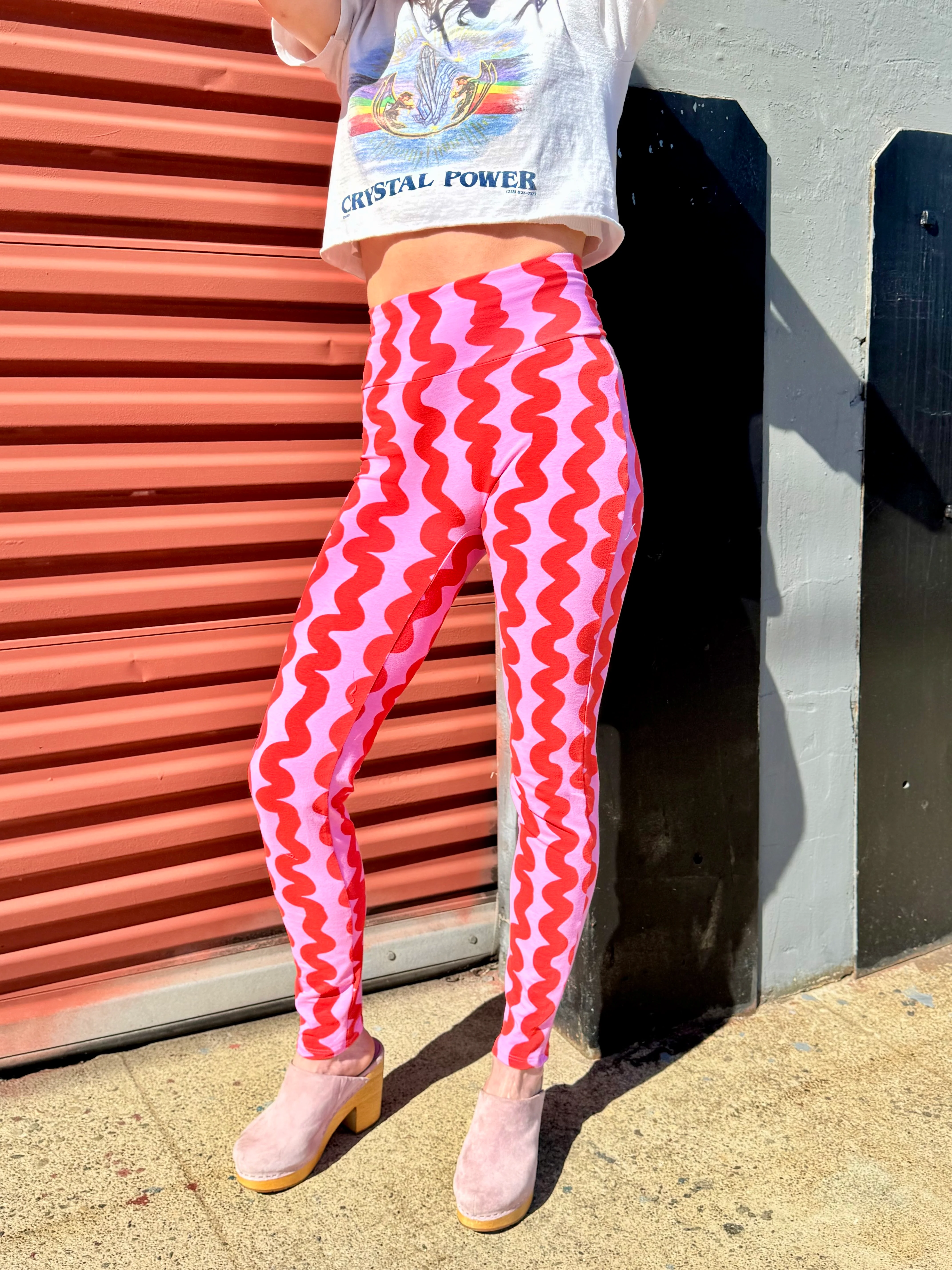 Leggings Pink Squiggle
