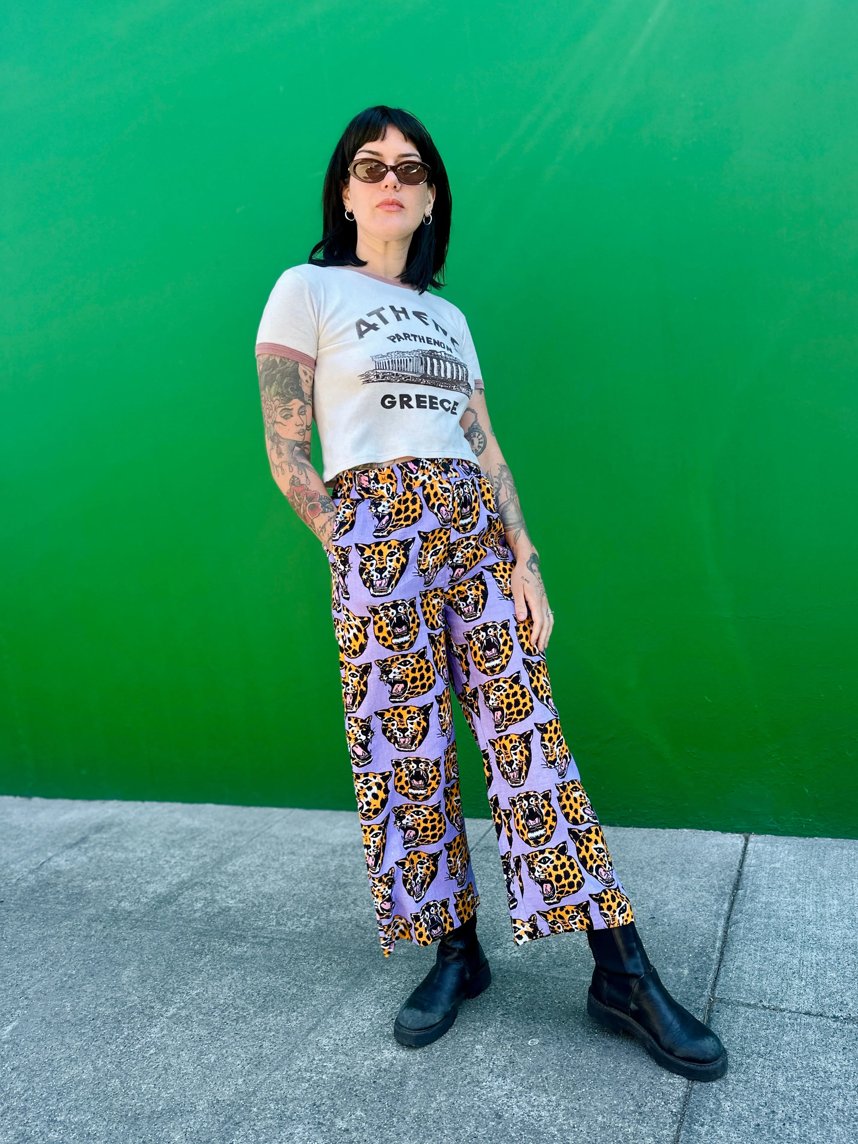 Linen Catalina Pant Cheetah Head - Image 2