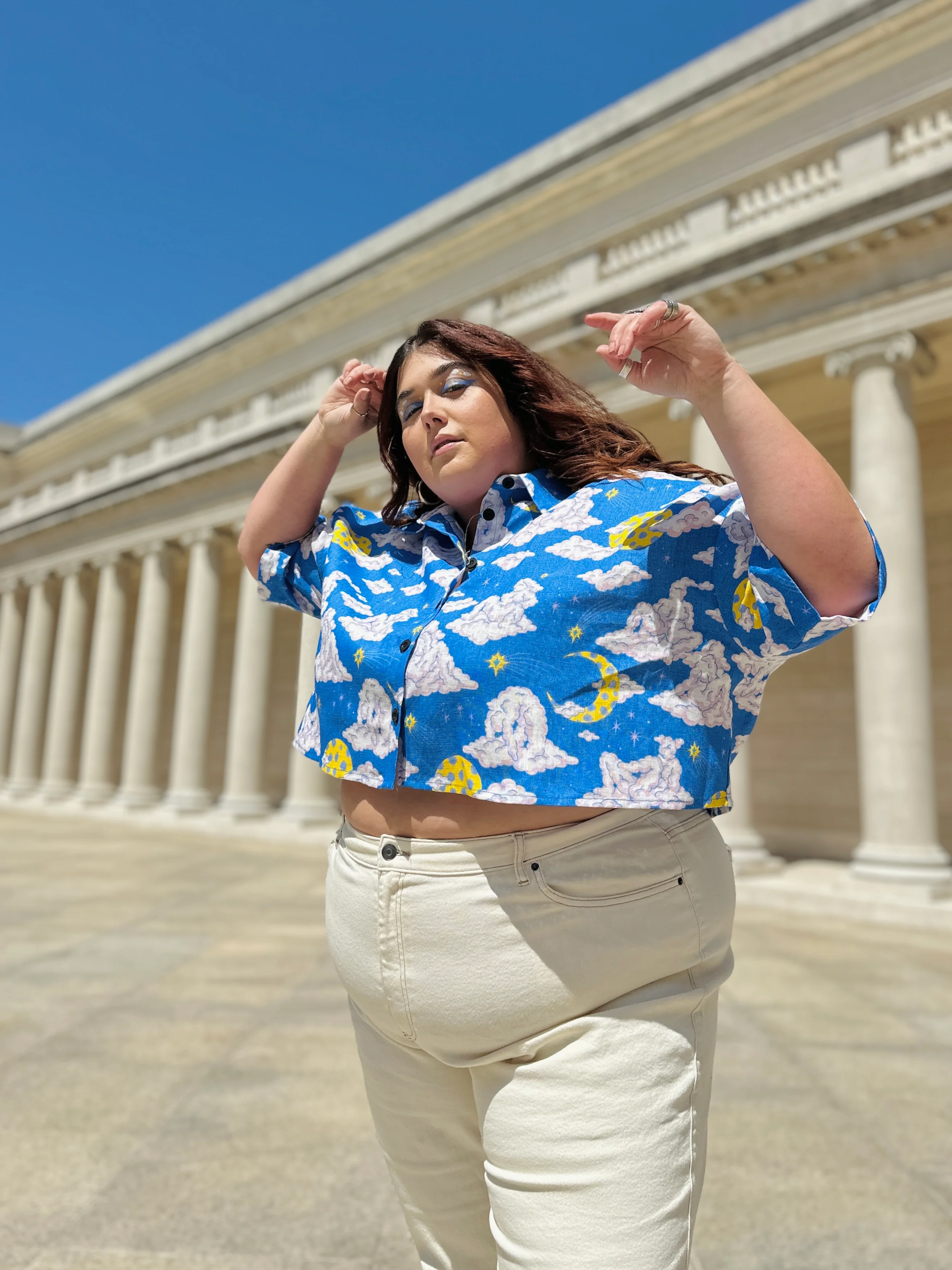 Linen Olivia Top Cloud People - Image 3