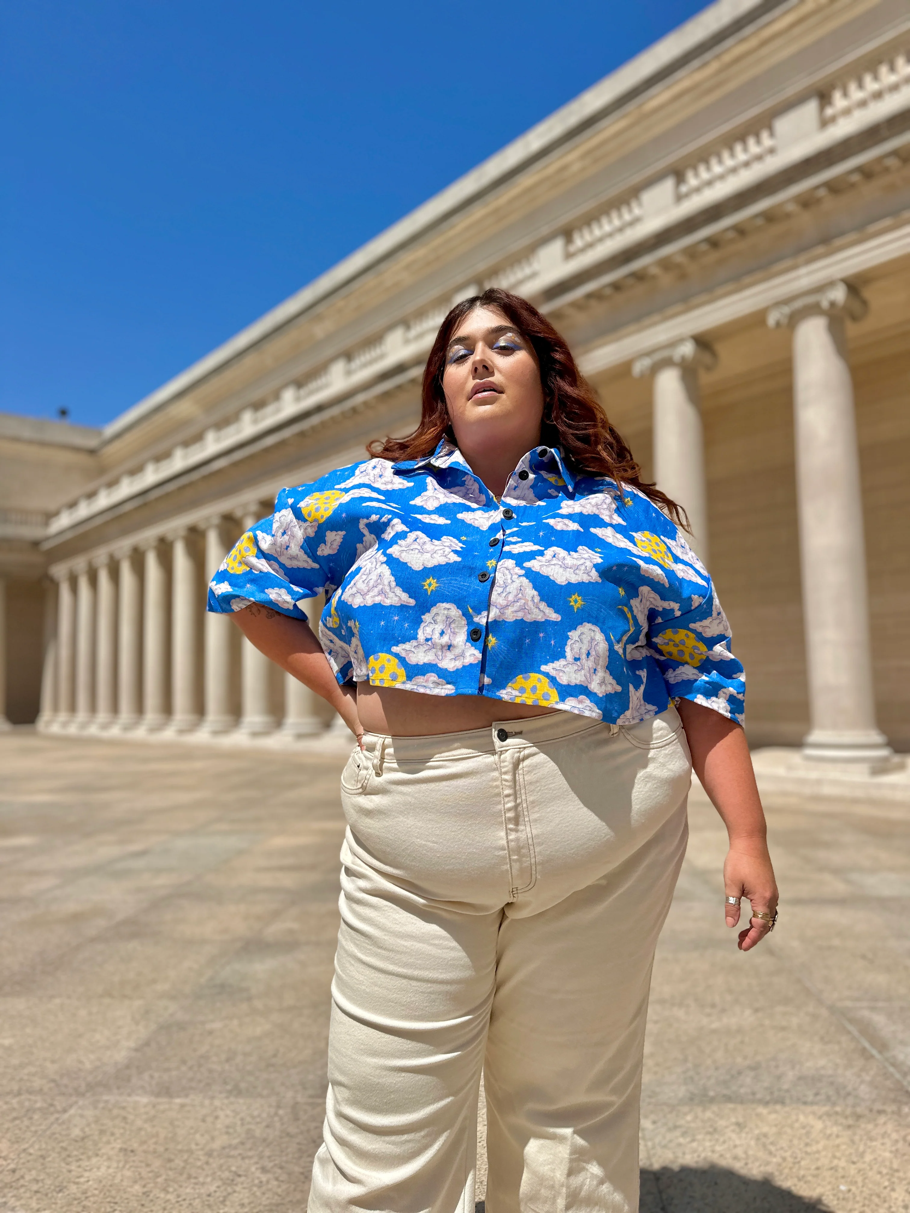 Linen Olivia Top Cloud People - Image 4