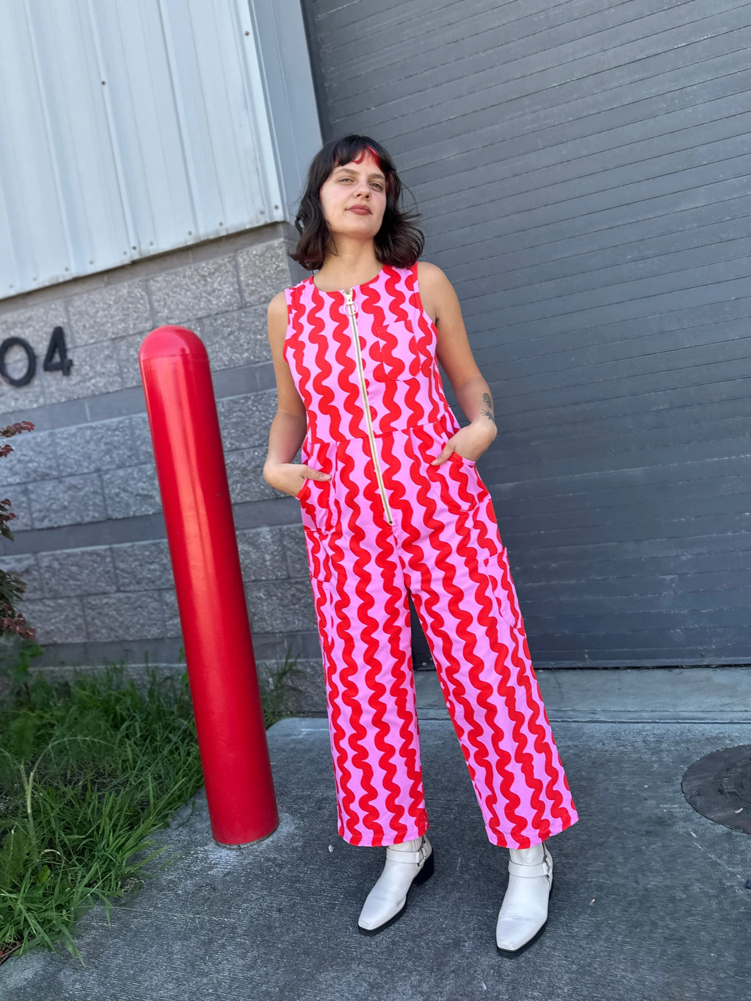 Lucky Jumpsuit Pink Squiggle - Image 3