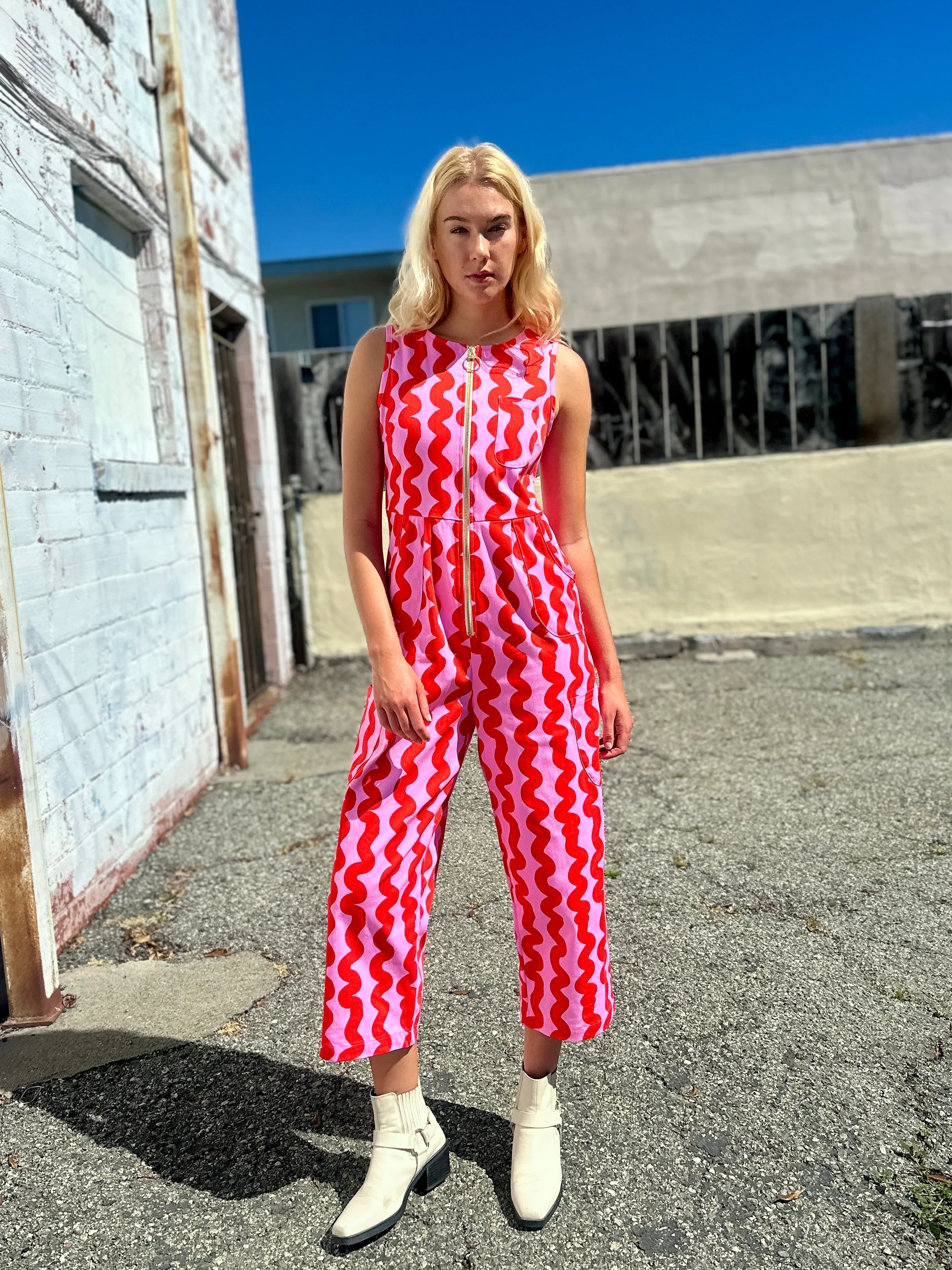 Lucky Jumpsuit Pink Squiggle - Image 5