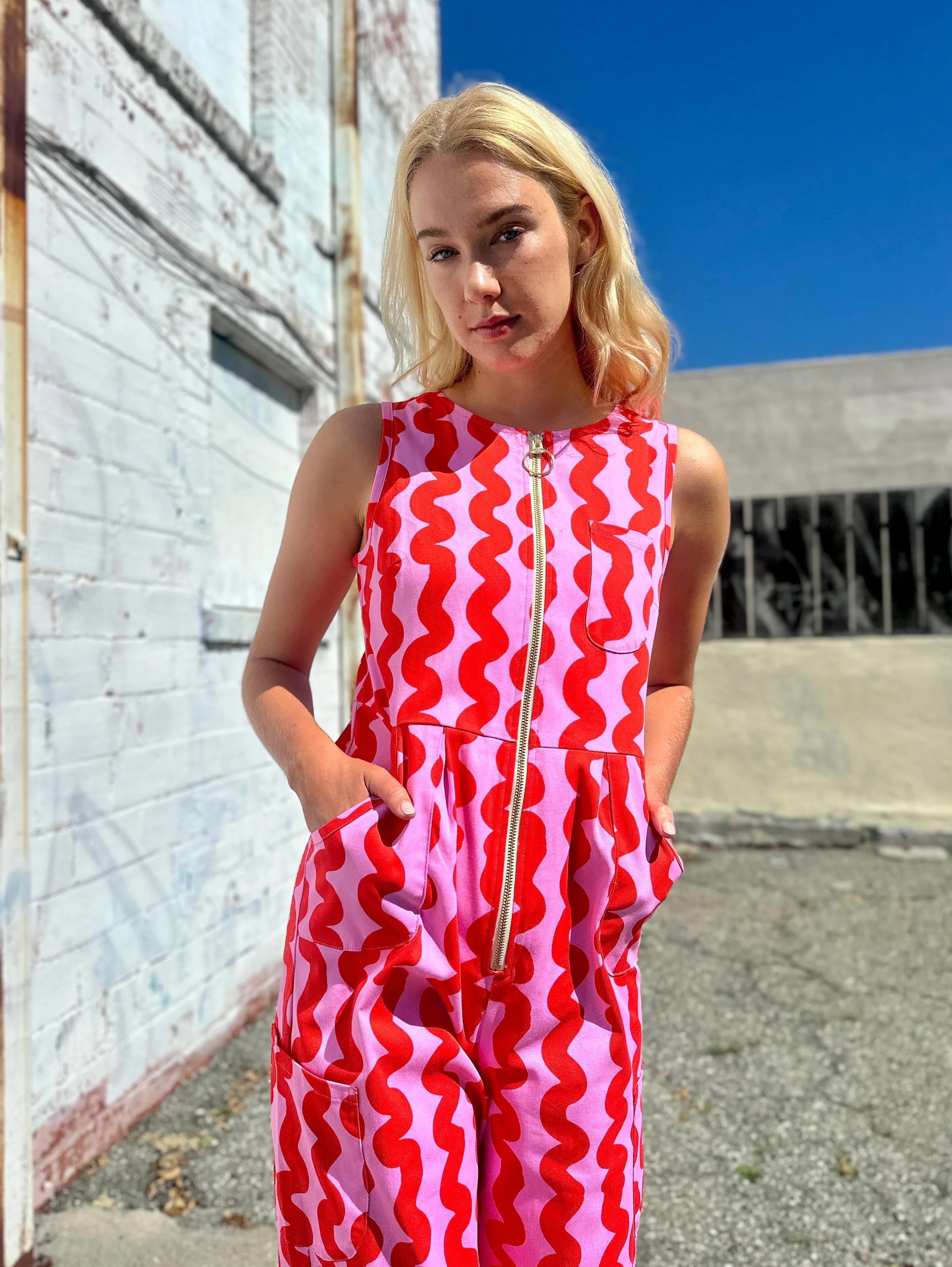 Lucky Jumpsuit Pink Squiggle - Image 6