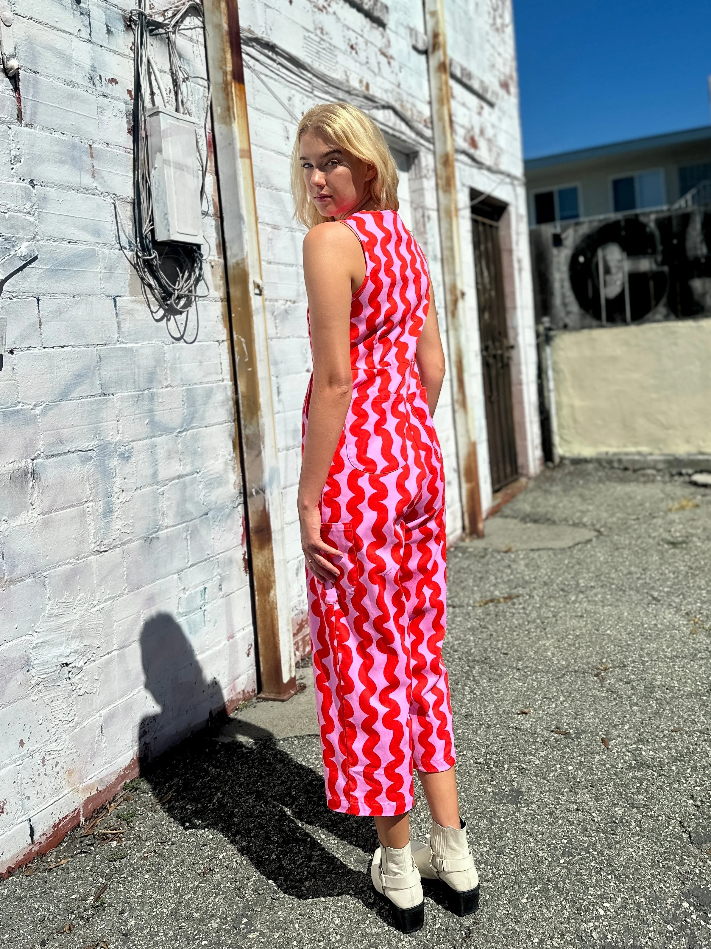 Lucky Jumpsuit Pink Squiggle - Image 7