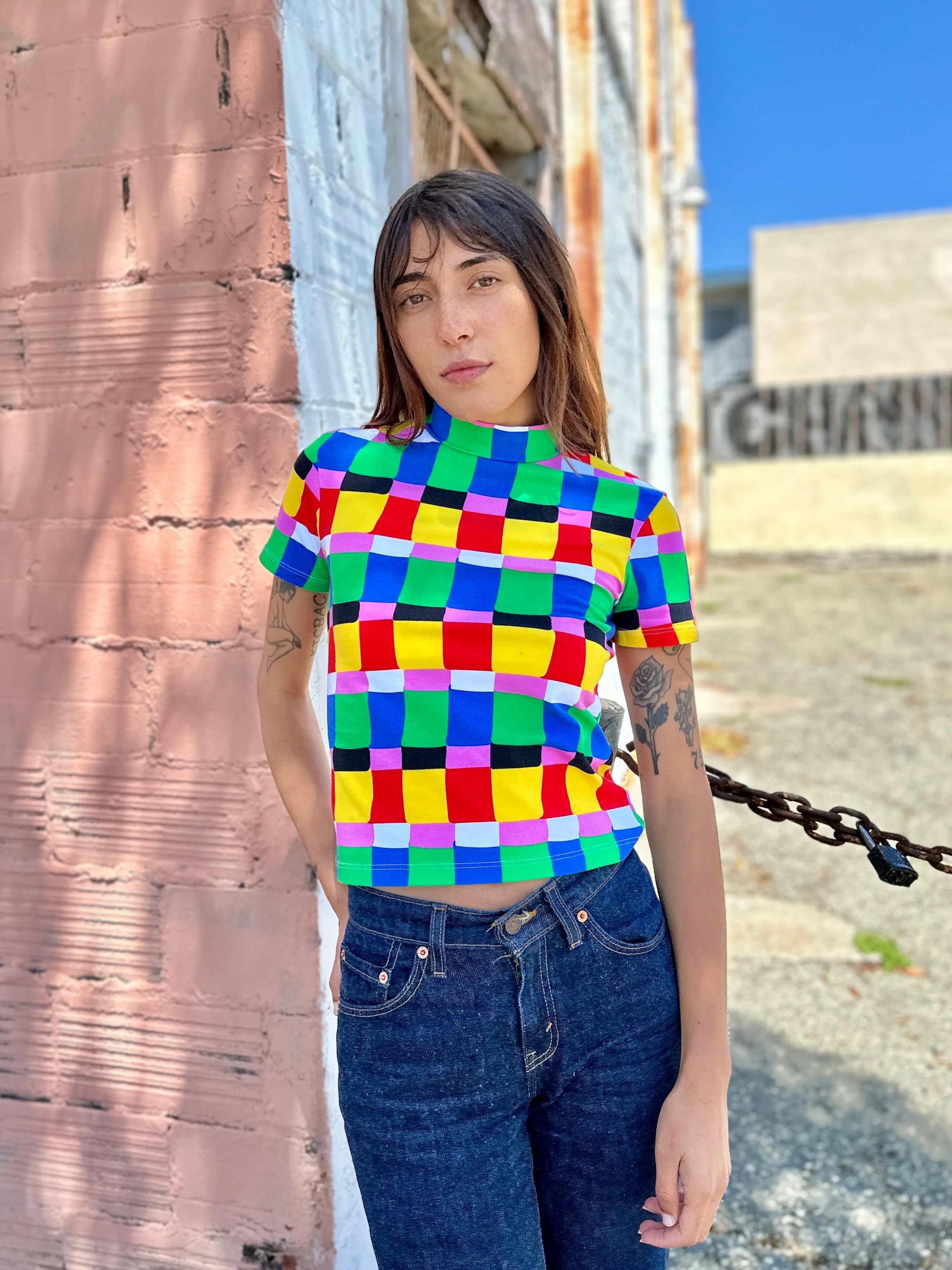 Mock Neck Candy Weave
