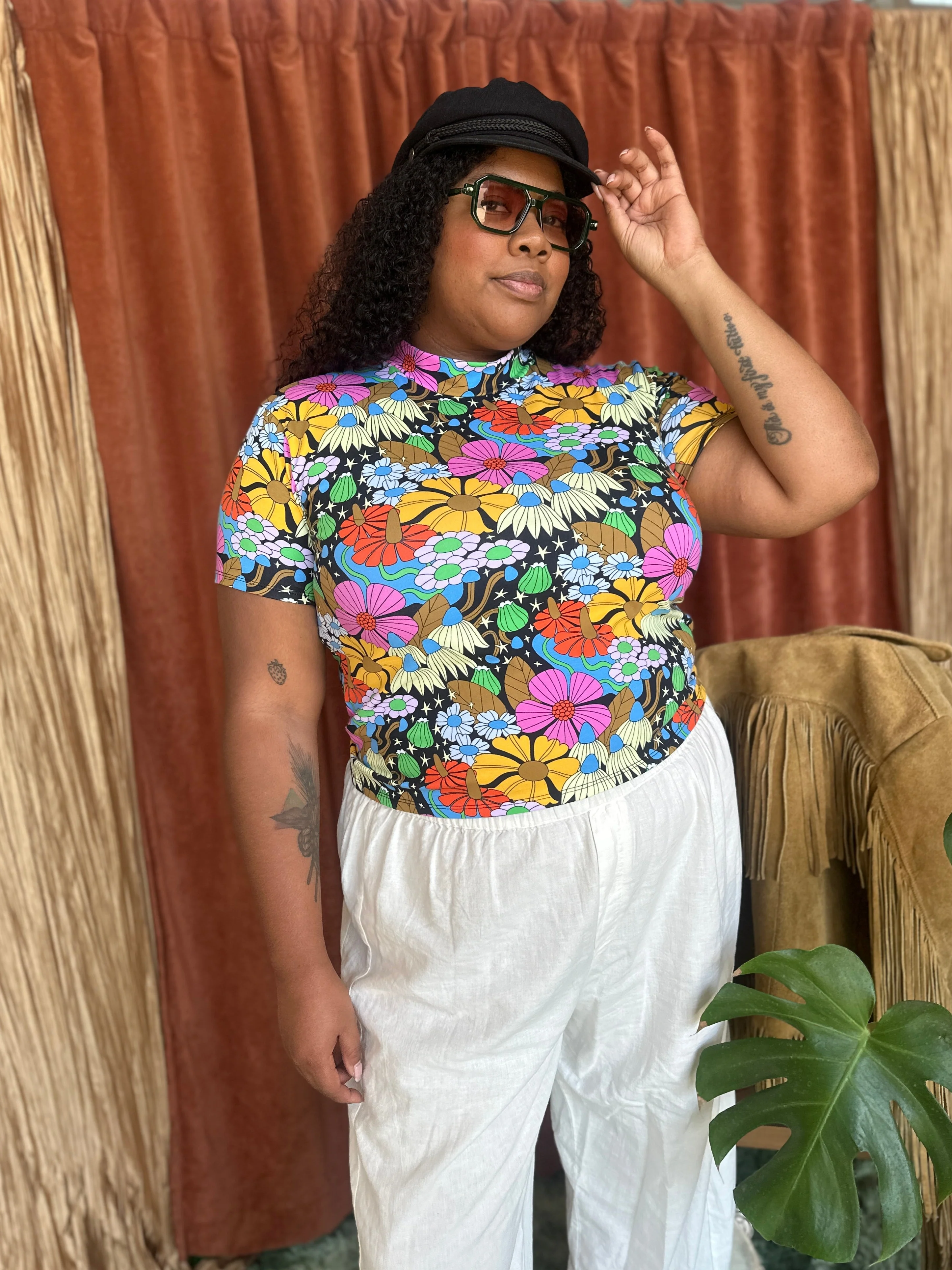 Mock Neck Cosmic Floral - Image 4