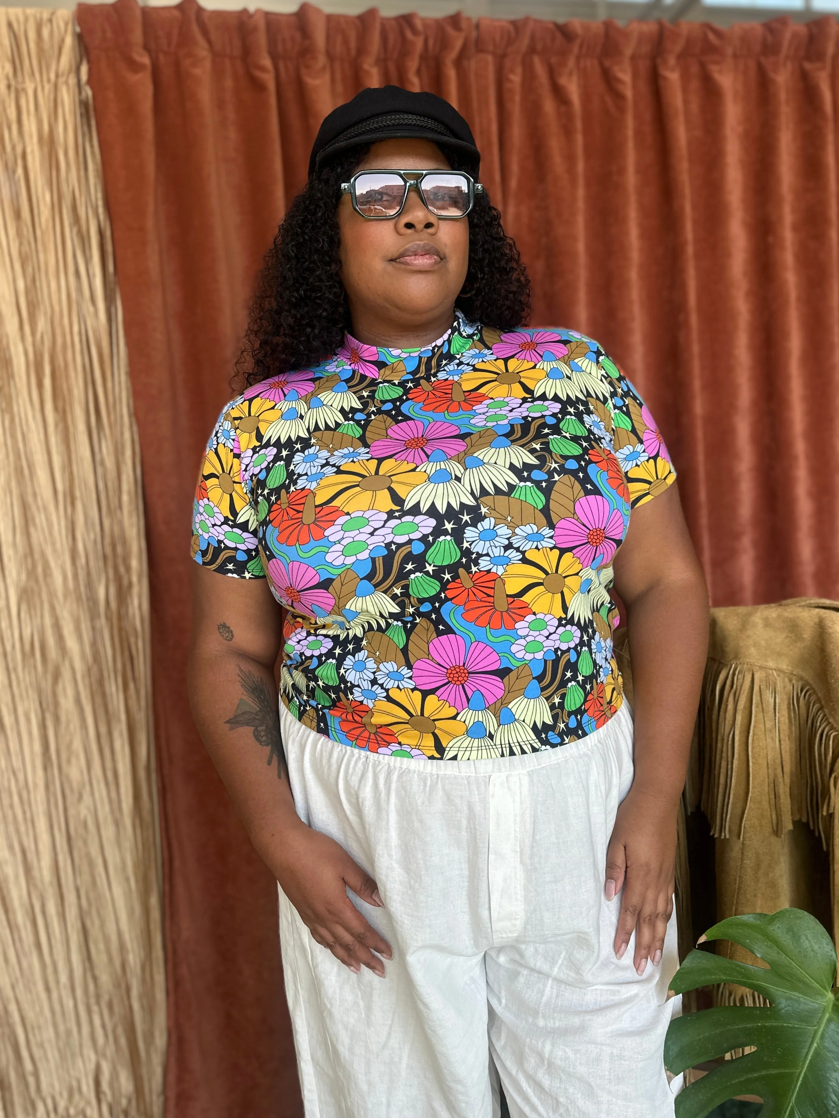 Mock Neck Cosmic Floral - Image 5