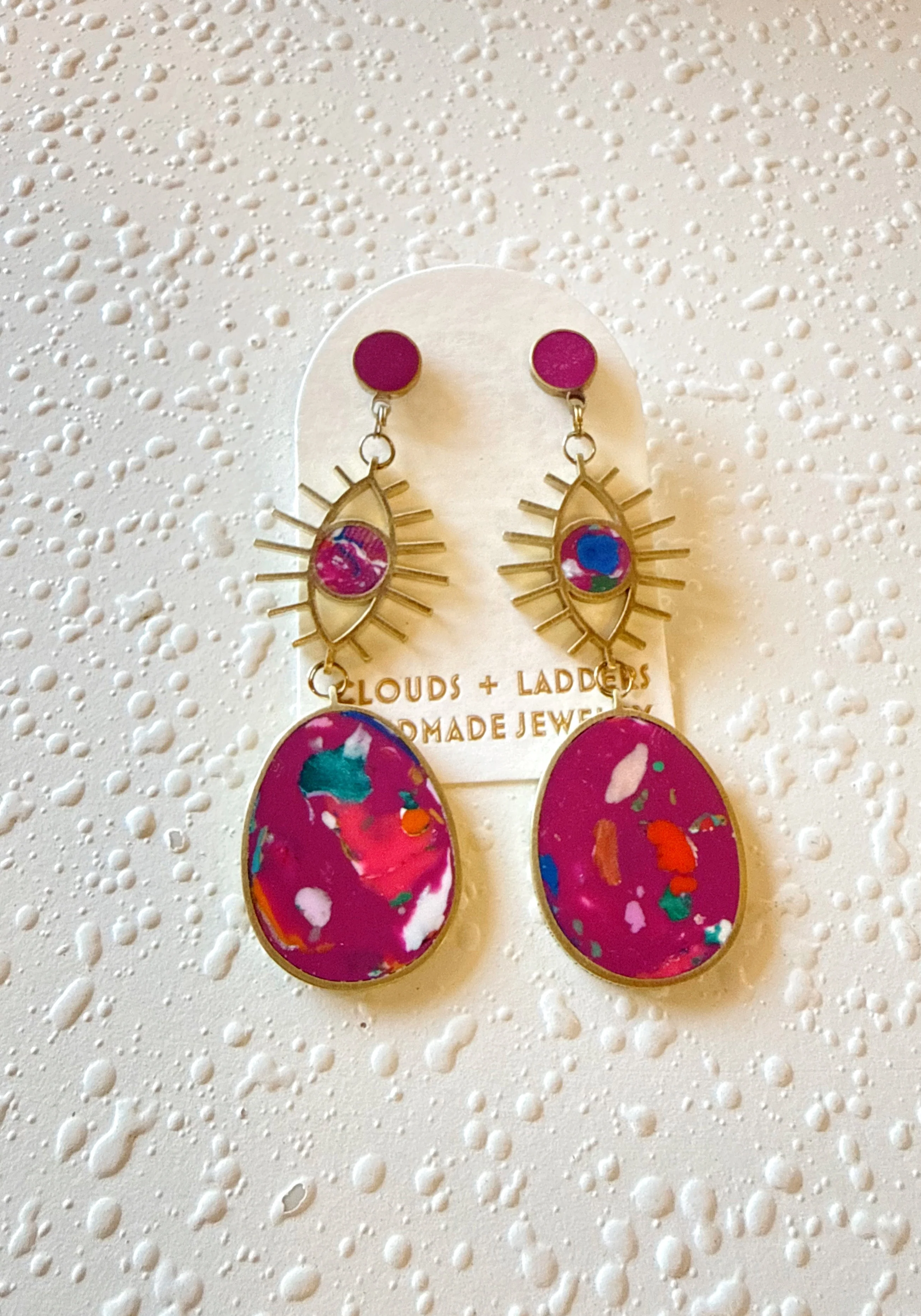 Moon Eye Drop Earrings - Image 2