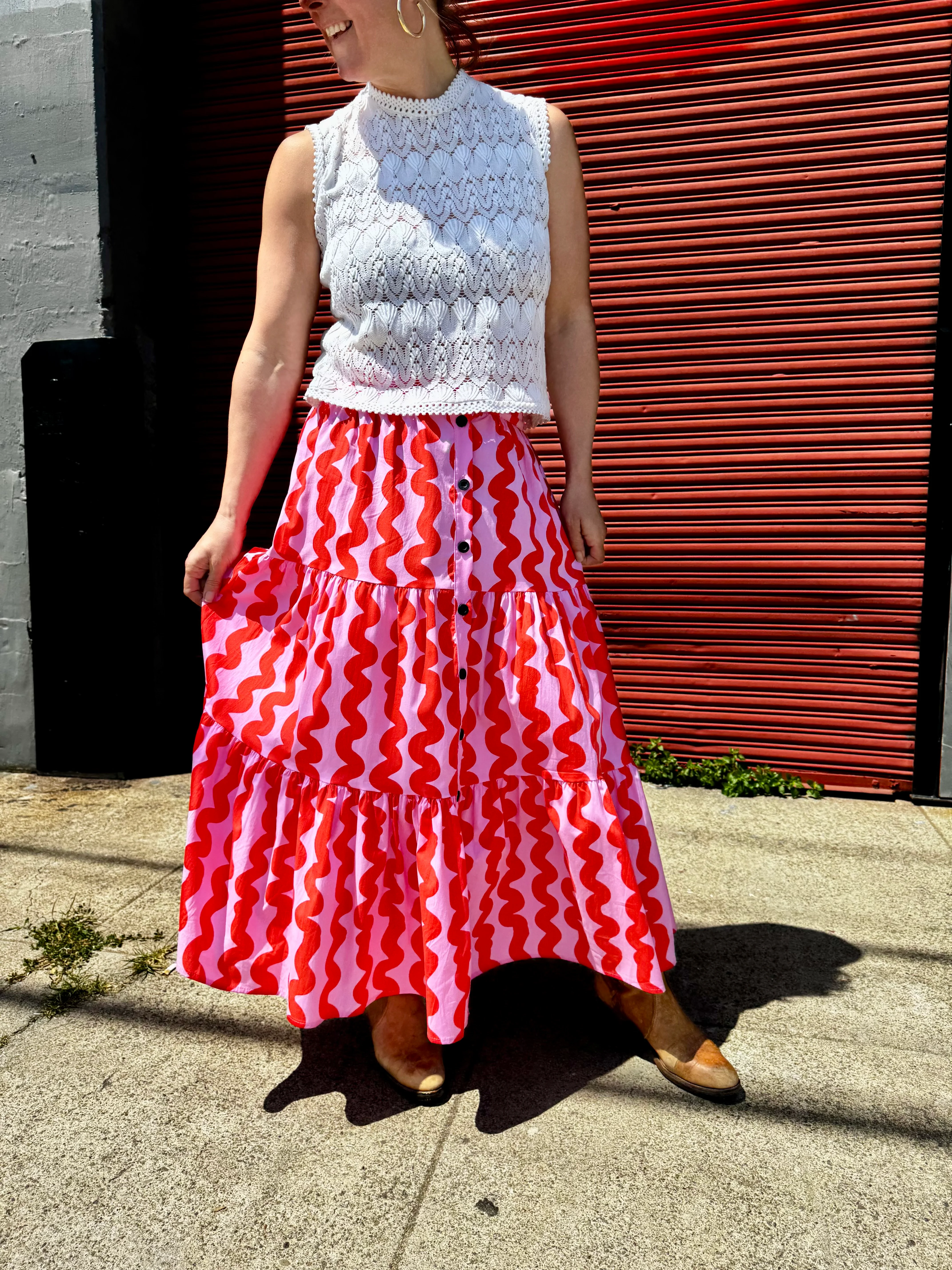 Prairie Skirt Pink Squiggle - Image 4
