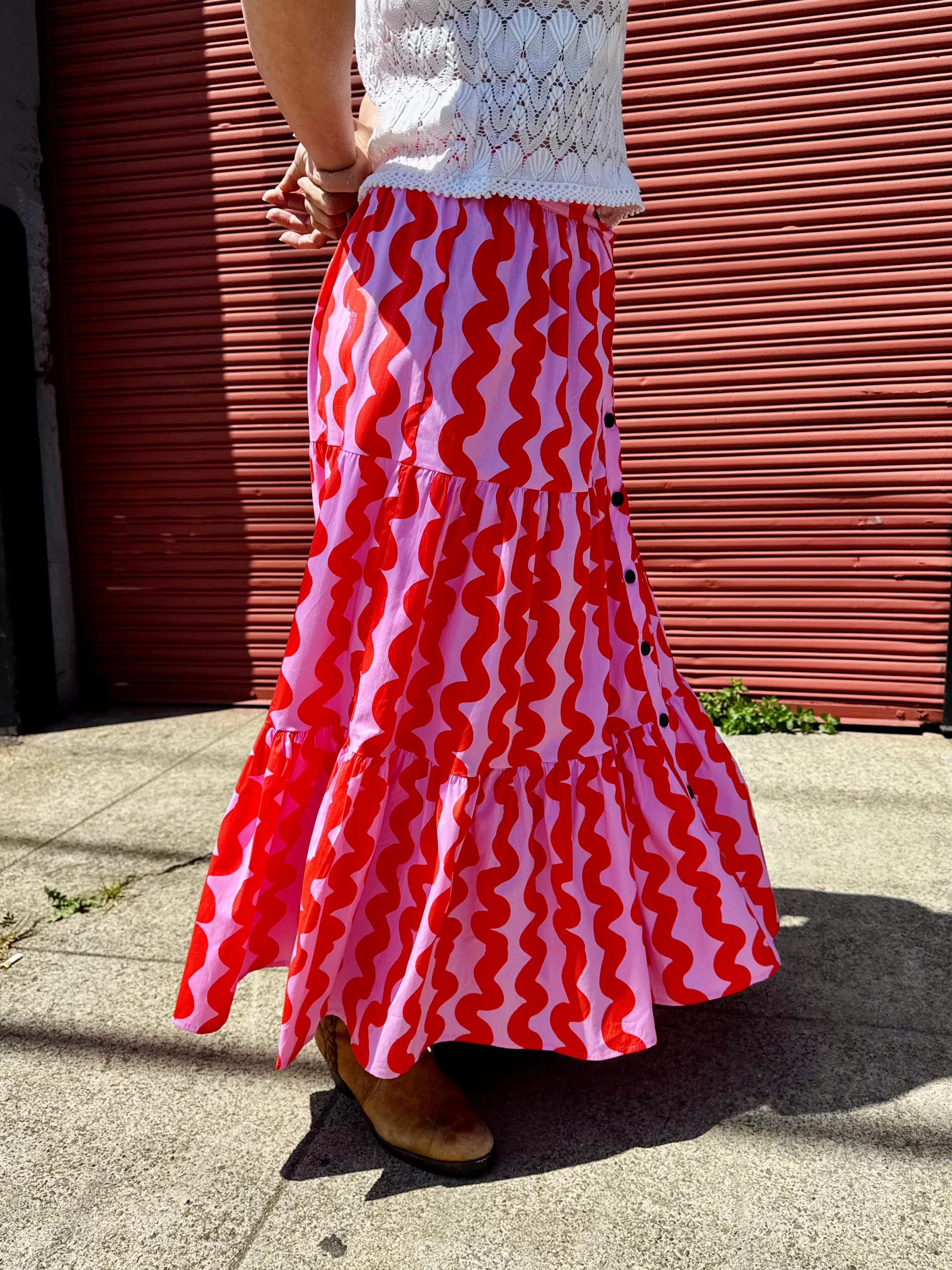 Prairie Skirt Pink Squiggle - Image 5