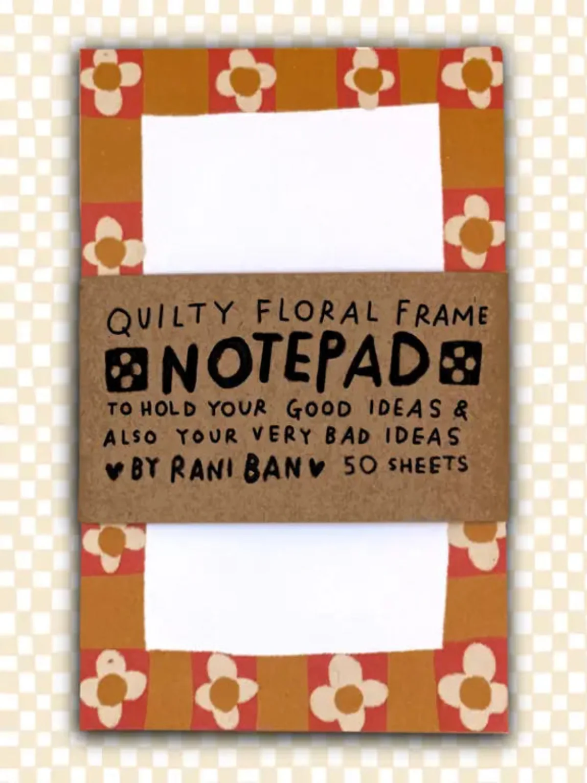 Quilty Floral Frame Notepad