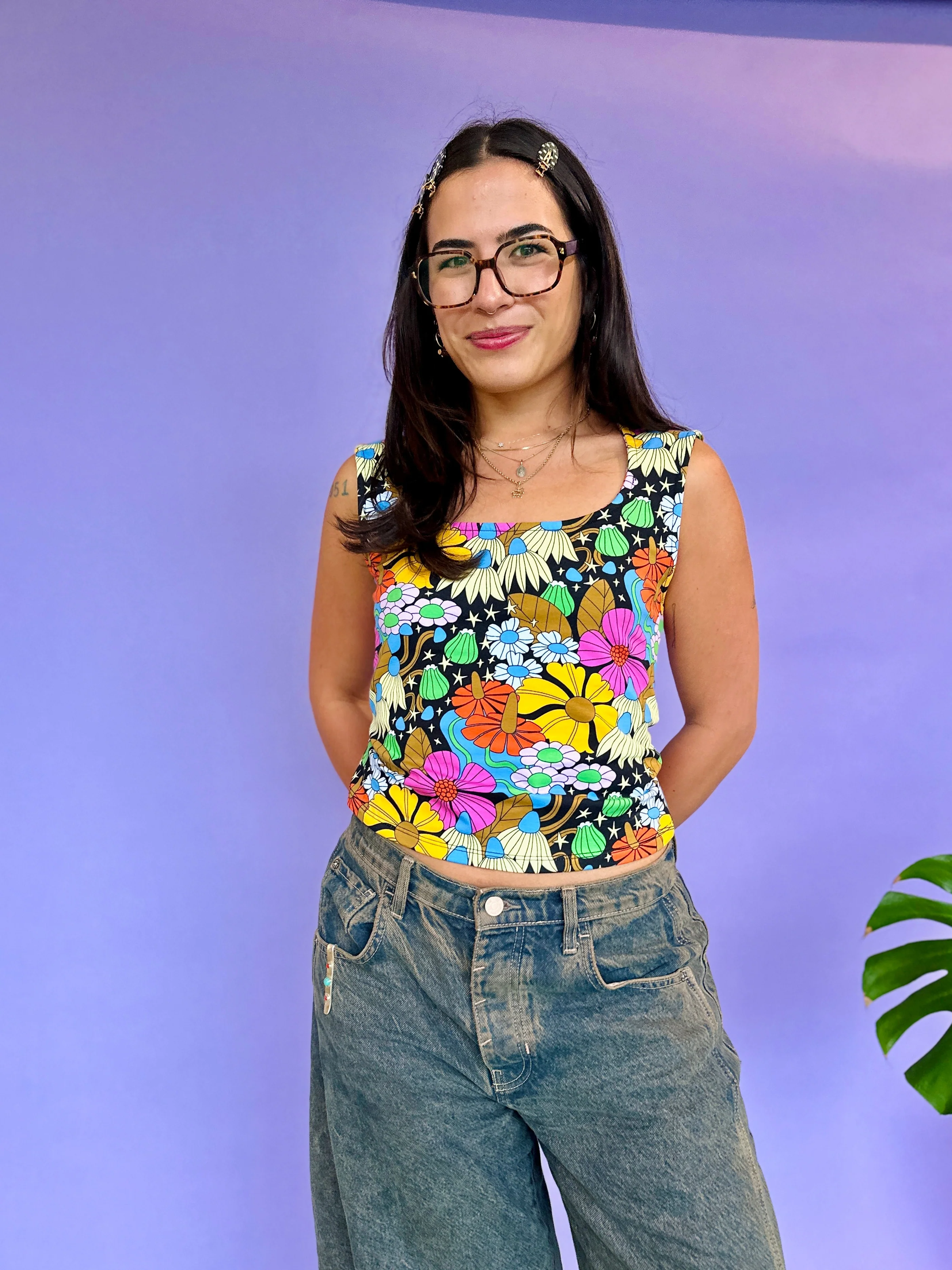 Scoop Top Cosmic Floral - Image 3
