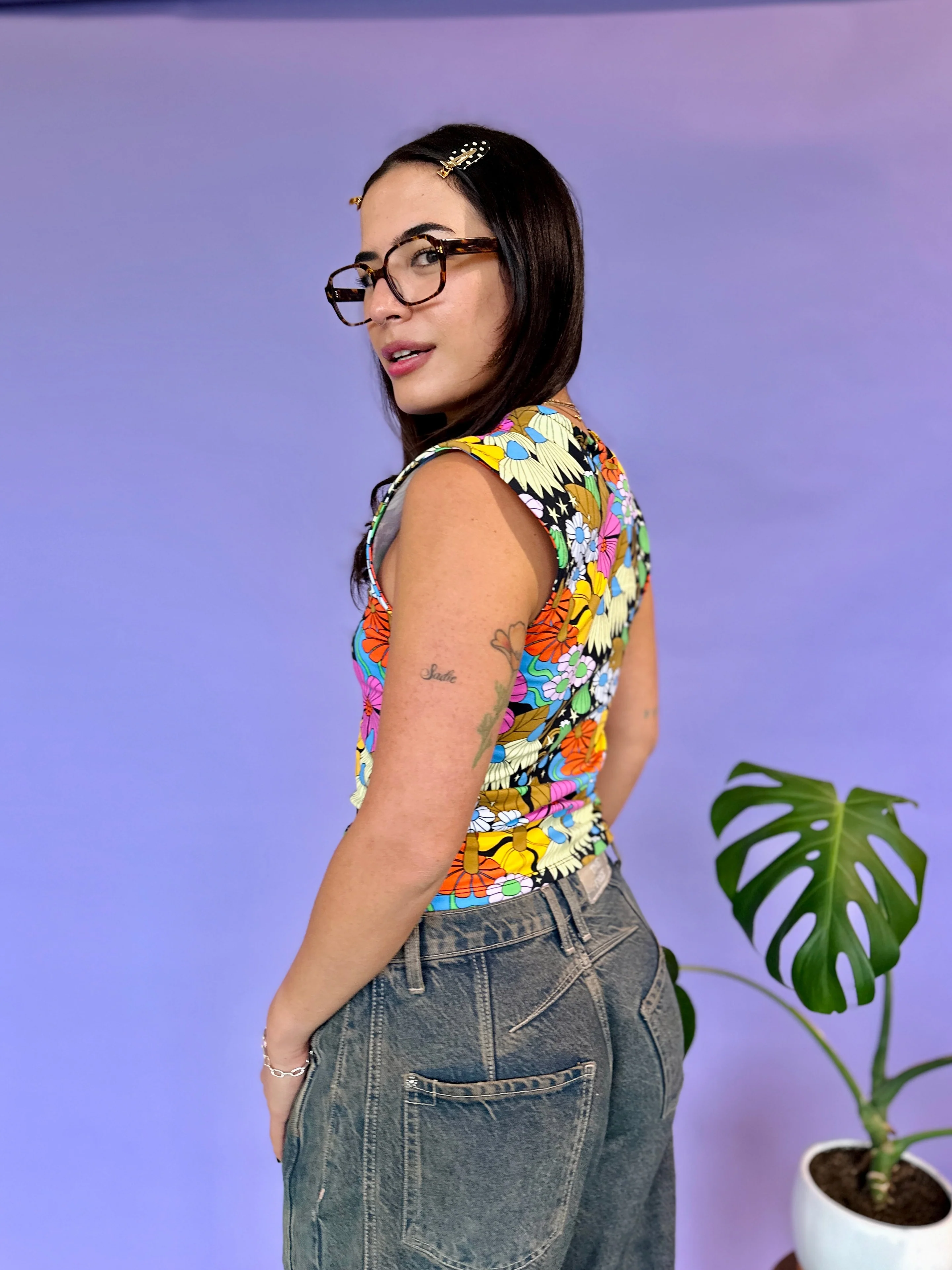 Scoop Top Cosmic Floral - Image 4