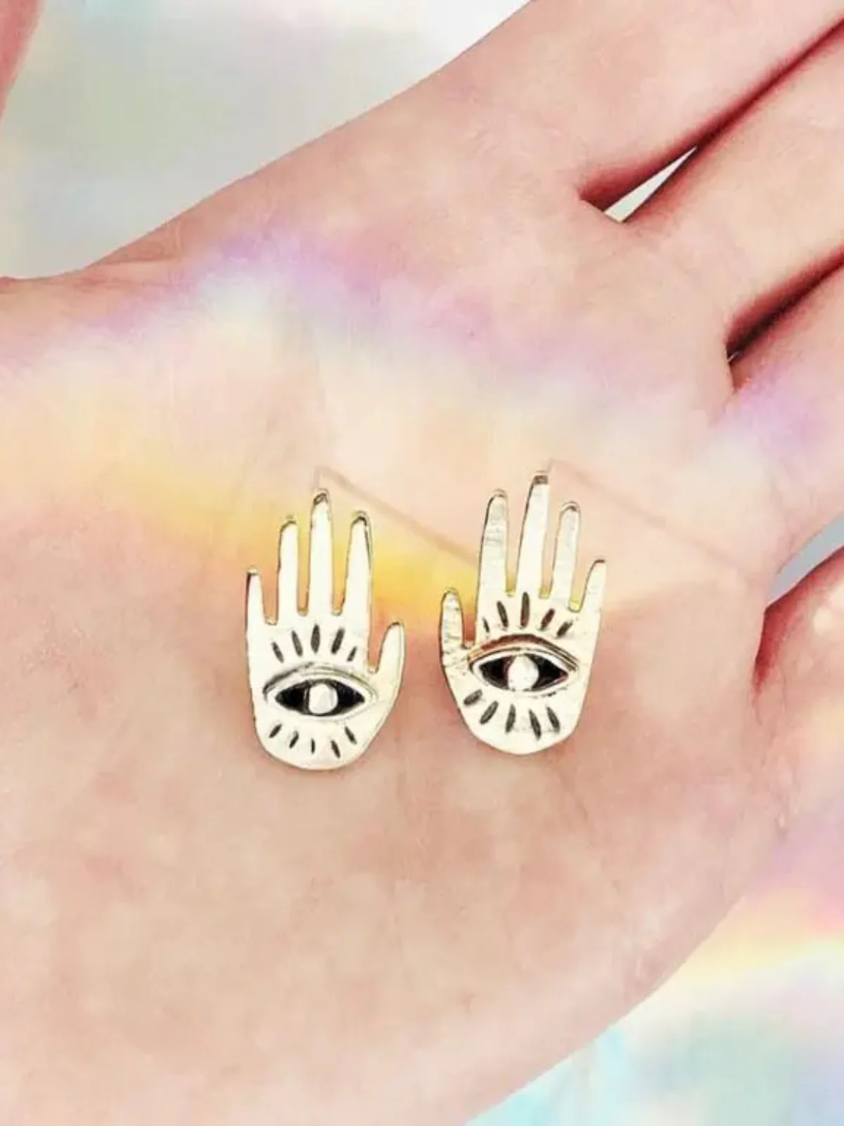 Small Hand Eye Earrings