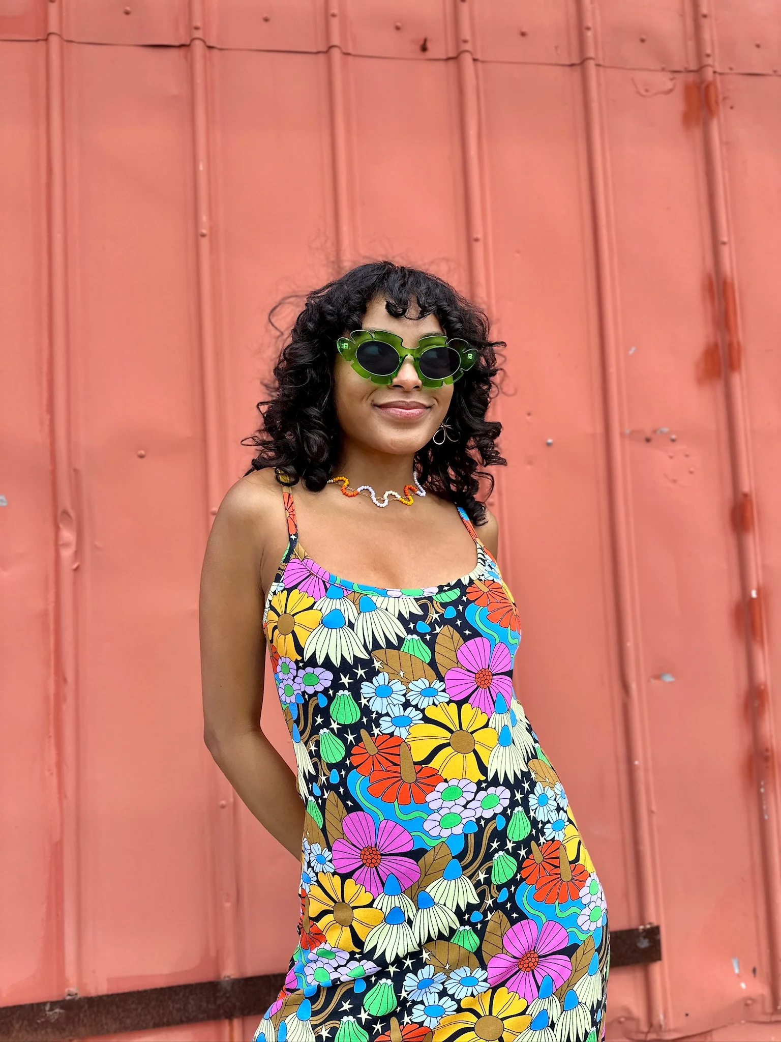 Spaghetti Slip Dress Cosmic Floral - Image 2