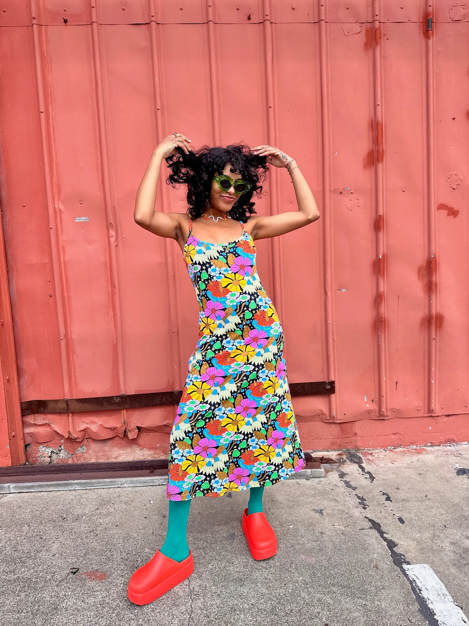 Spaghetti Slip Dress Cosmic Floral - Image 3