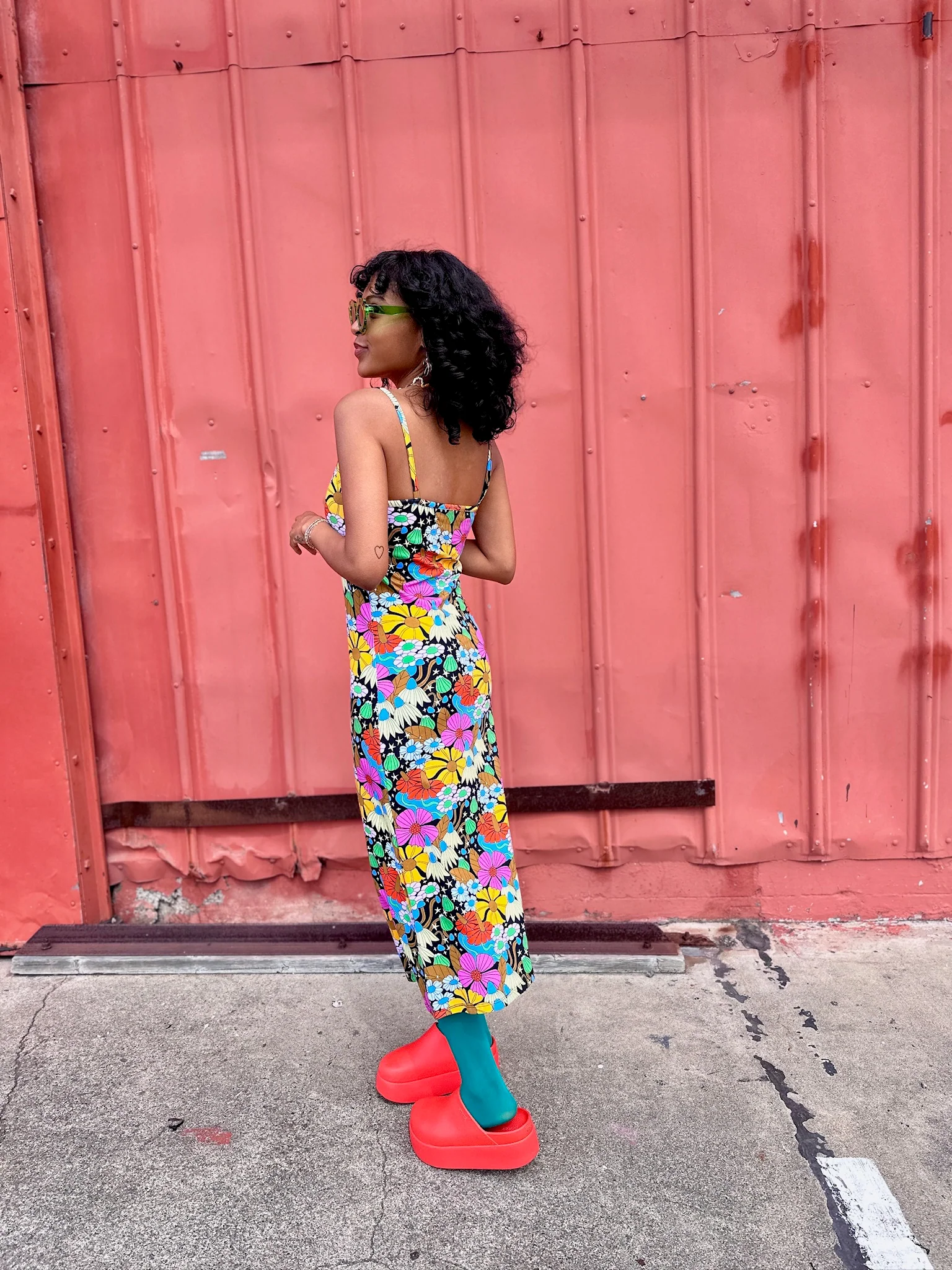 Spaghetti Slip Dress Cosmic Floral - Image 4