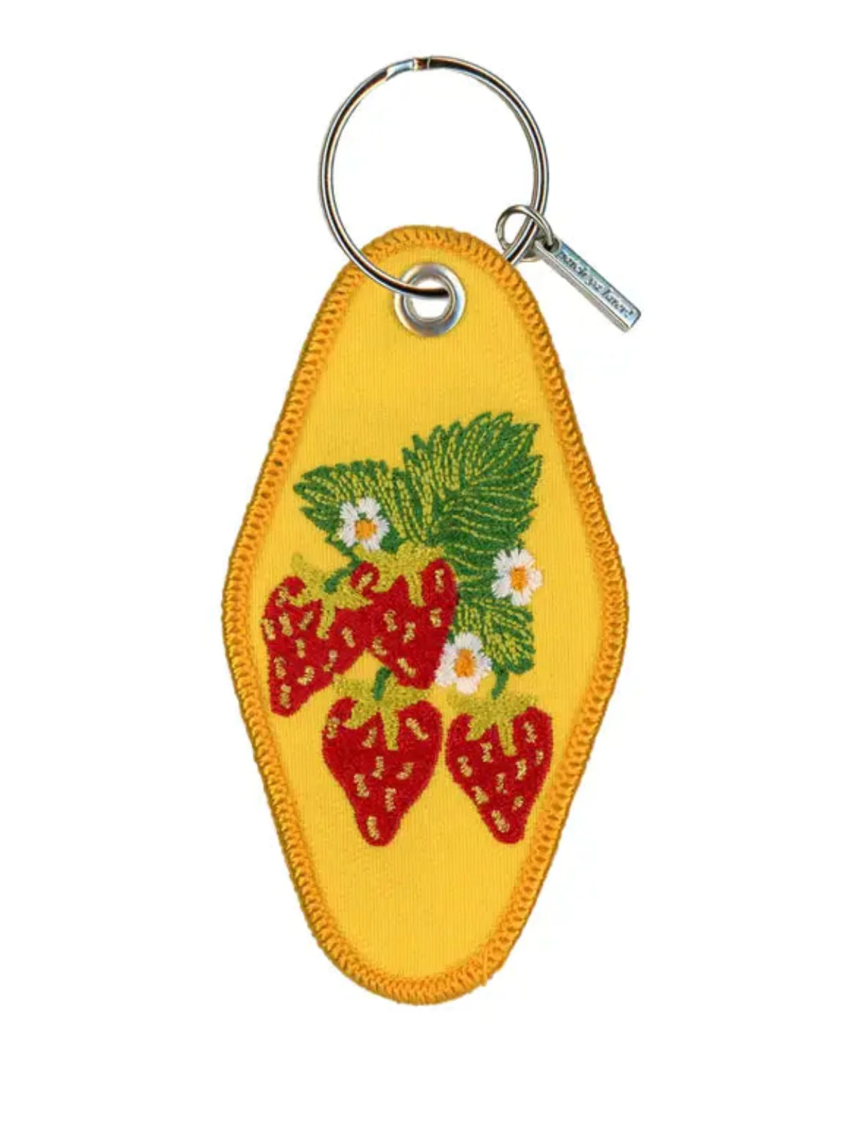 Strawberry Embroidered Keychain
