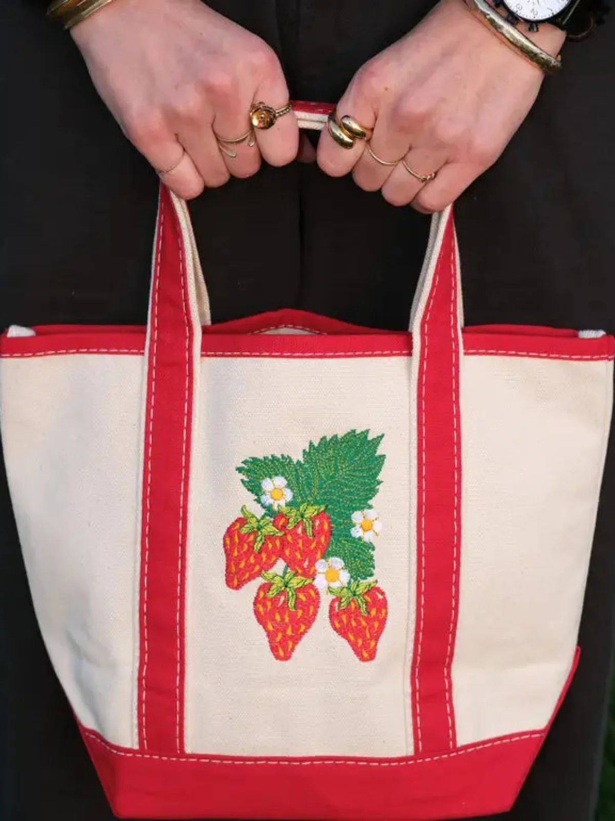 Strawberry Mini Canvas Tote - Image 3