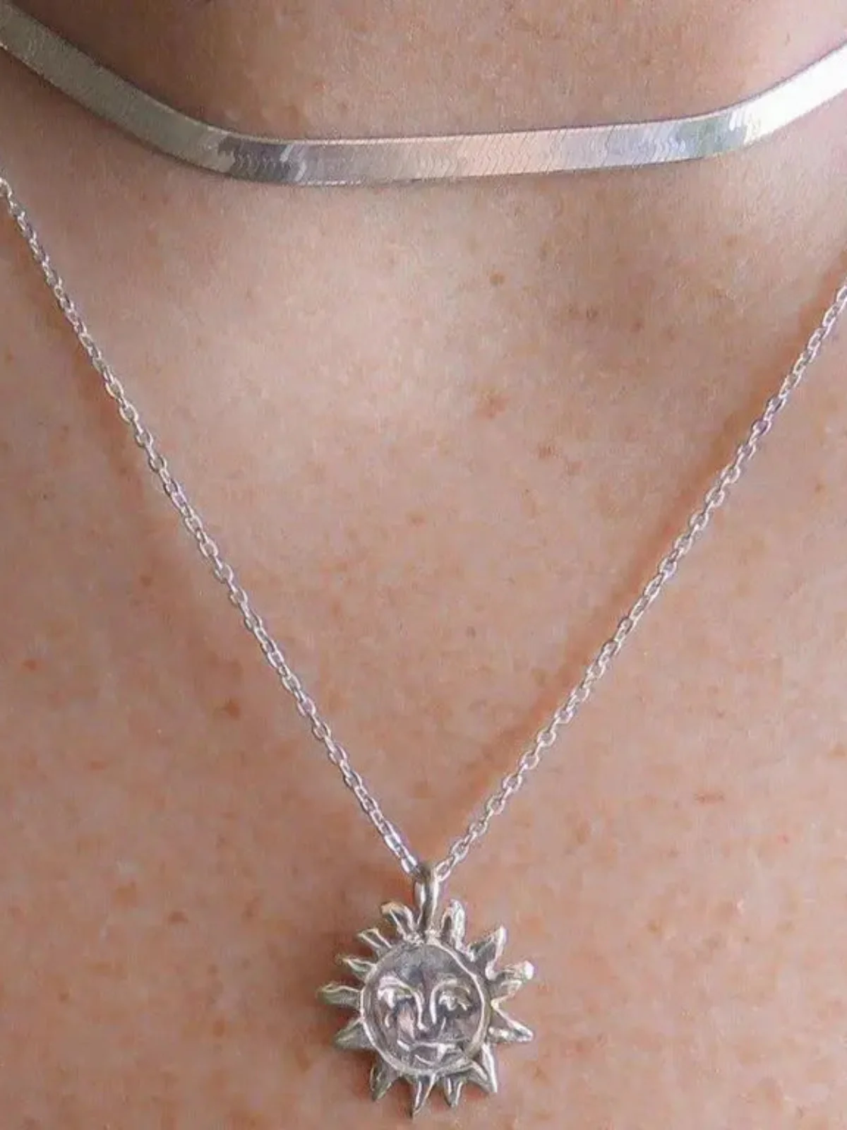 Sun Talisman Necklace - Silver - Image 2