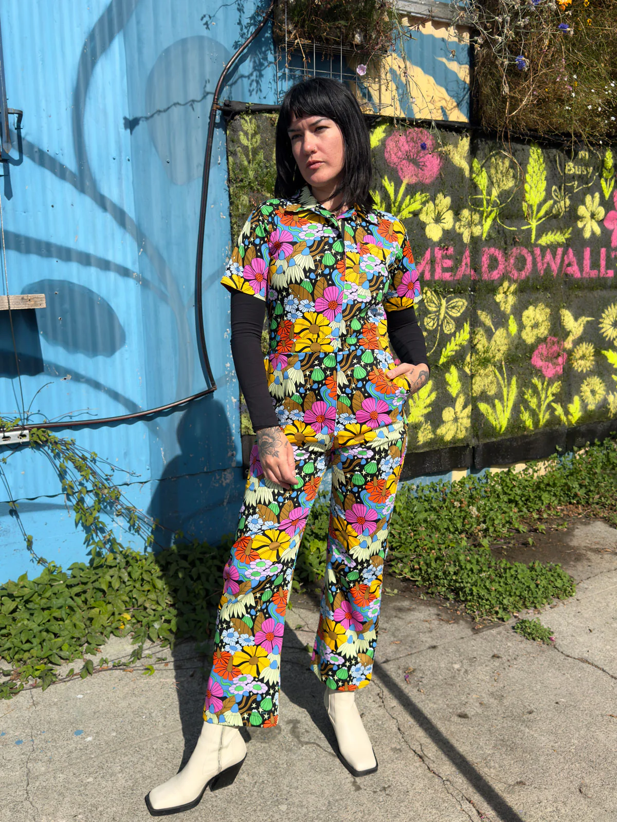 Twill Coveralls Cosmic Floral - Image 3