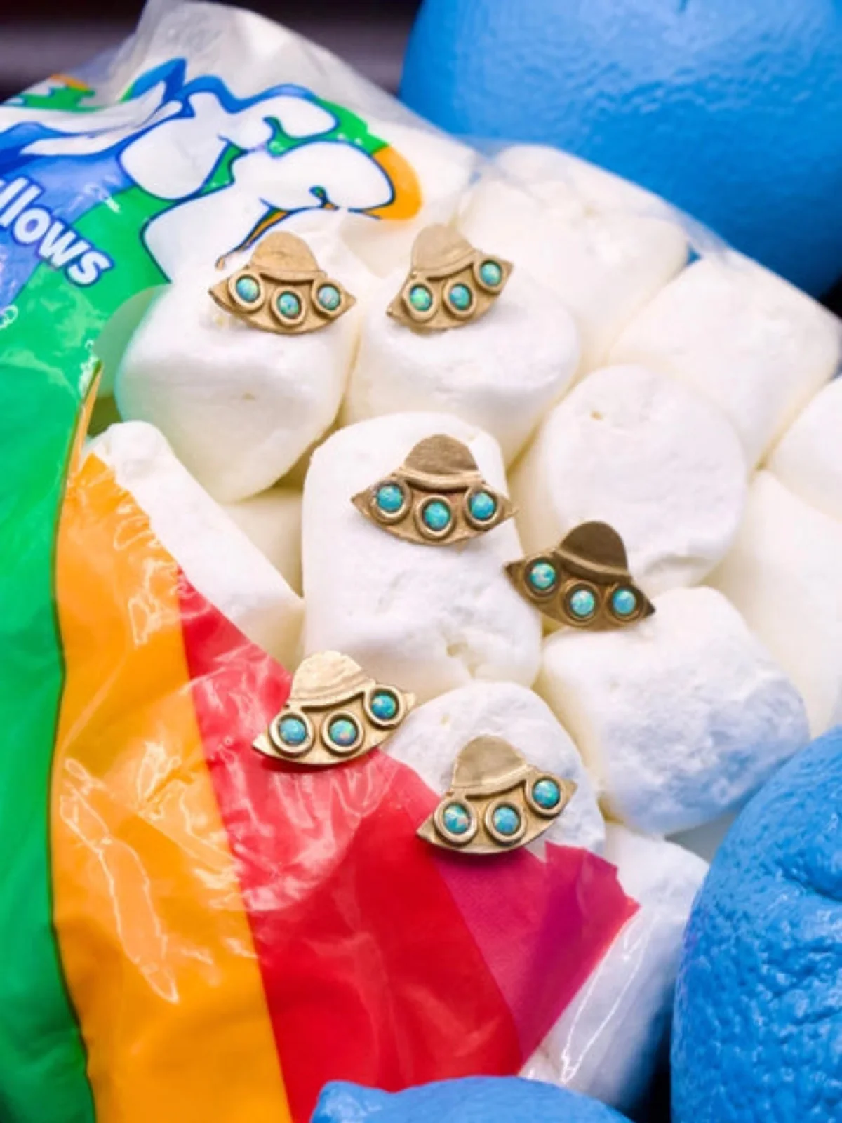 UFO Earrings - Turquoise - Image 2